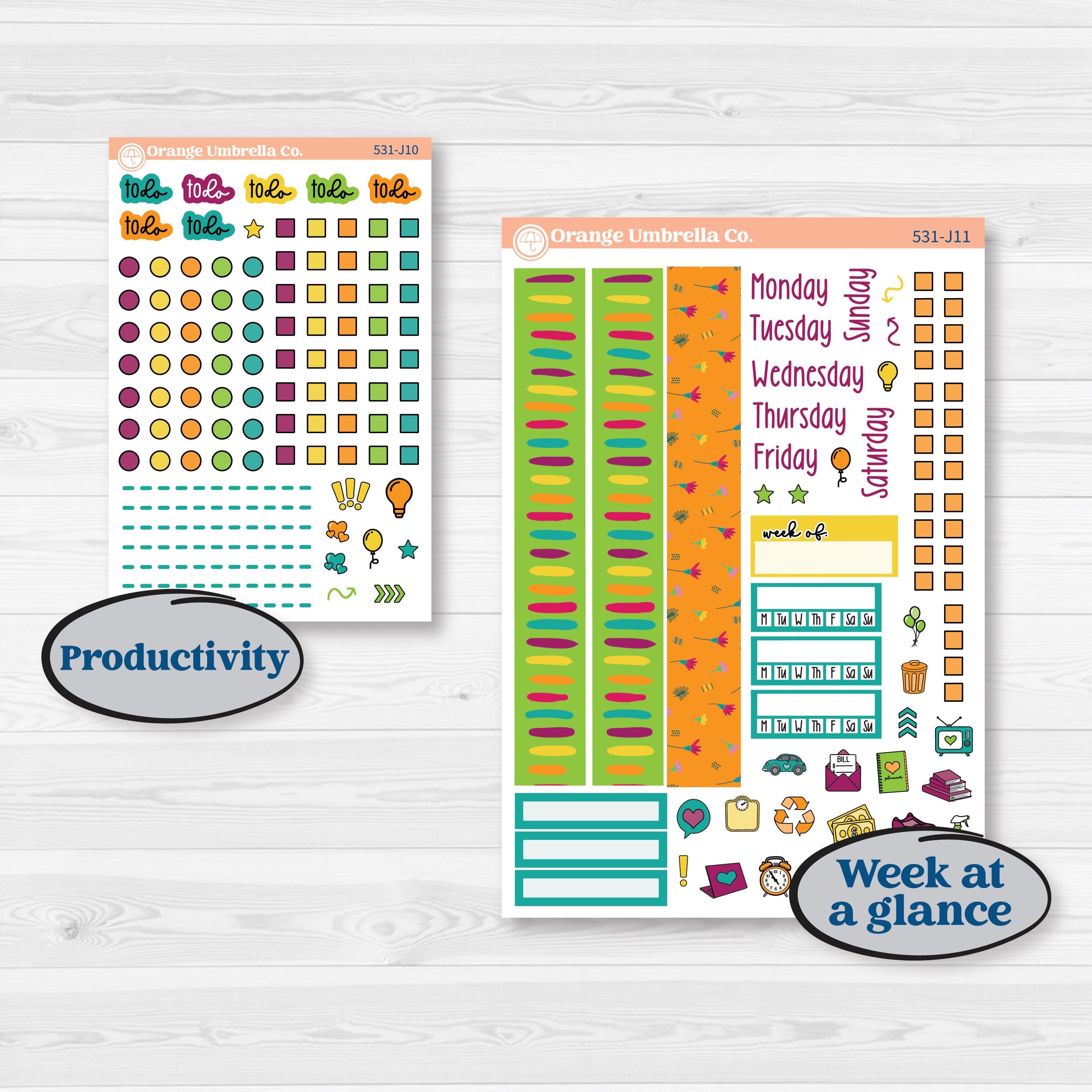 Tropical Island Jungle | A5 Daily Duo Planner Kit Stickers | Polynesia | KIT-531-J