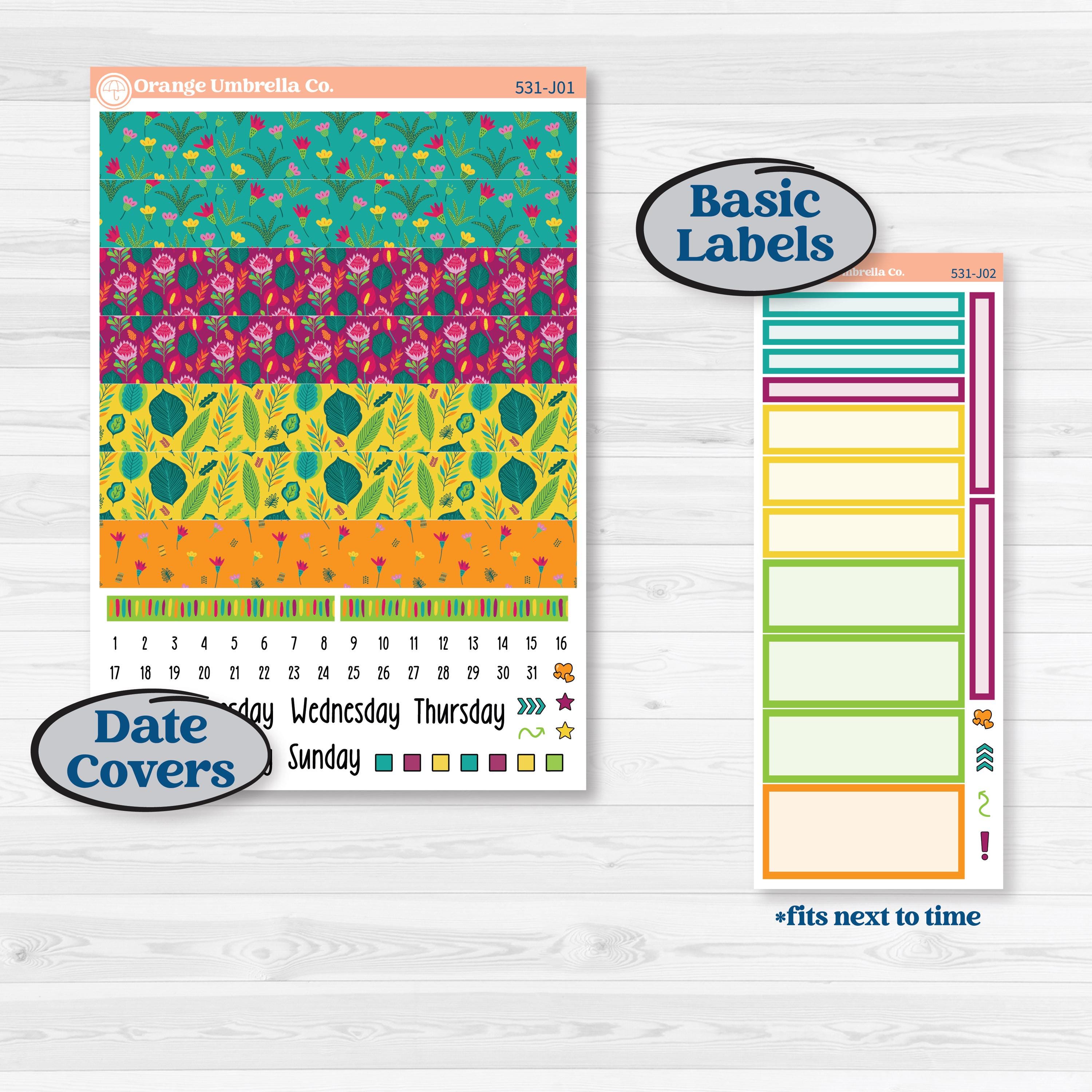 Tropical Island Jungle | A5 Daily Duo Planner Kit Stickers | Polynesia | KIT-531-J