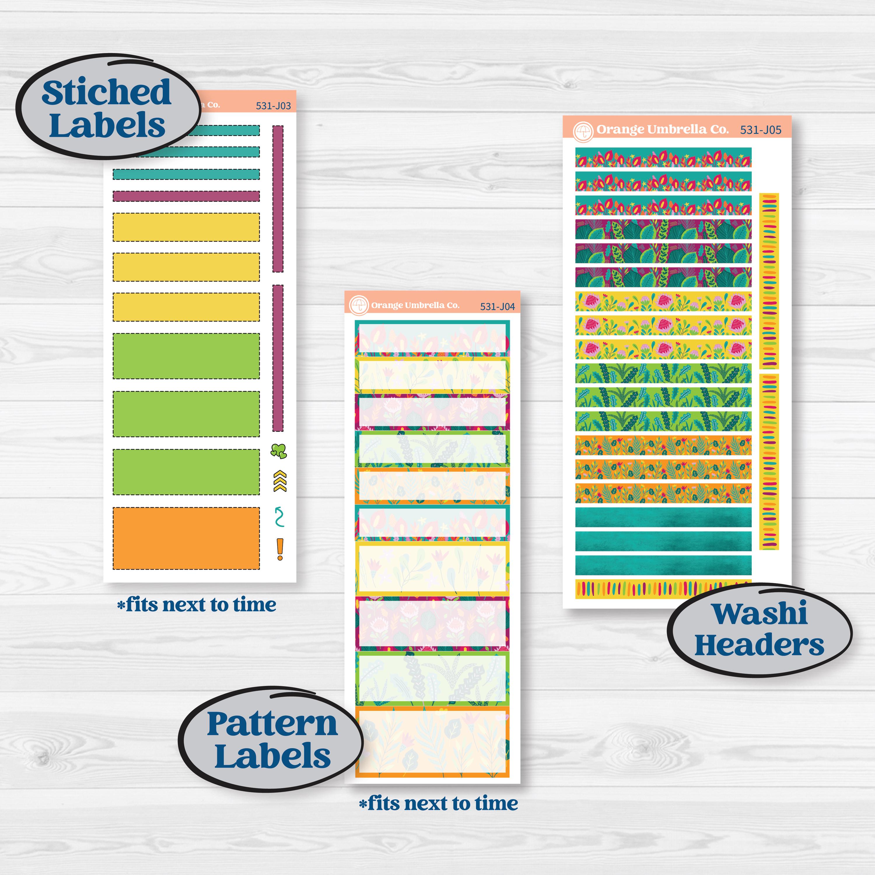 Tropical Island Jungle | A5 Daily Duo Planner Kit Stickers | Polynesia | KIT-531-J