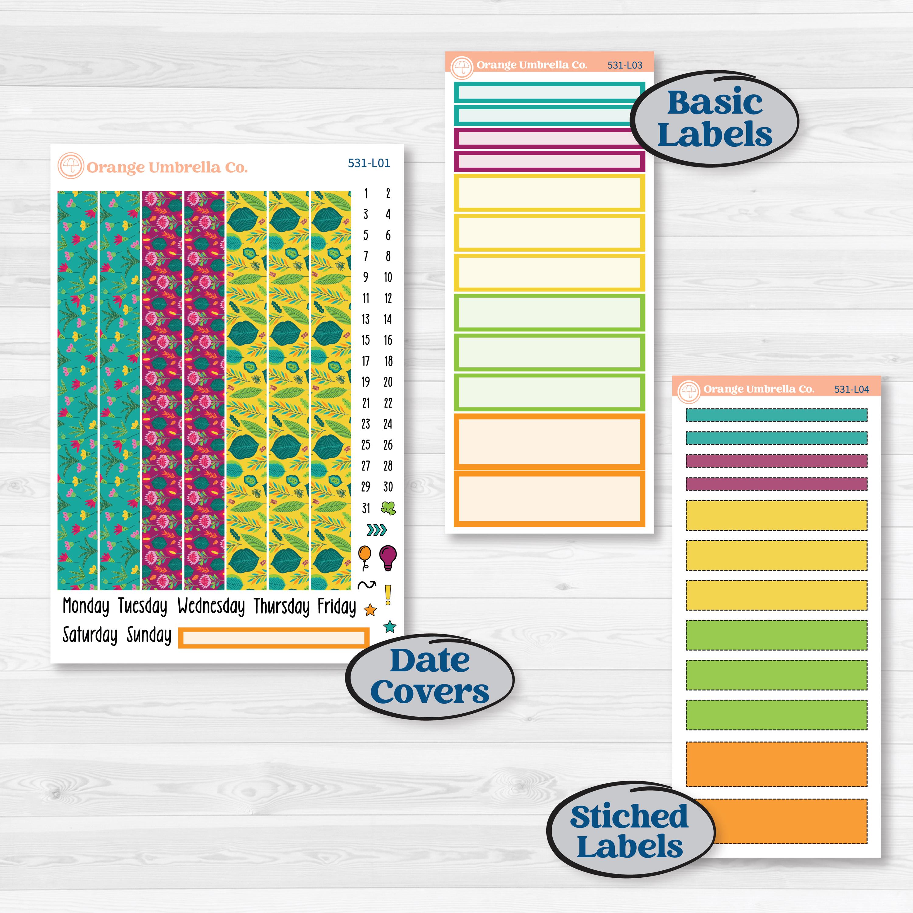Tropical Island Jungle | 7x9 Plum Daily Planner Kit Stickers | Polynesia | KIT-531-L