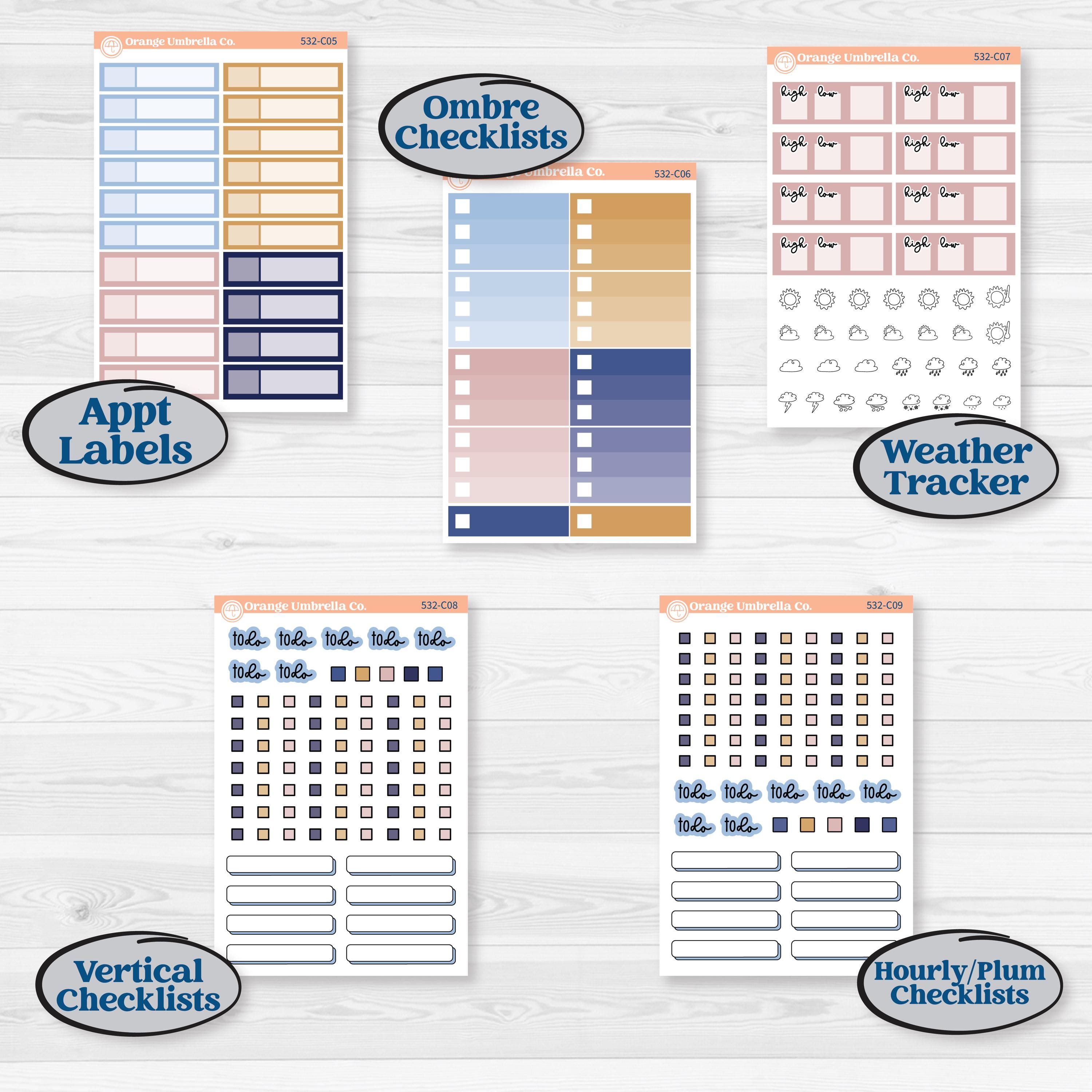 Starry Ocean and Sea Night | Weekly Add-On Labels Planner Kit Stickers | Jonah | KIT-532-C