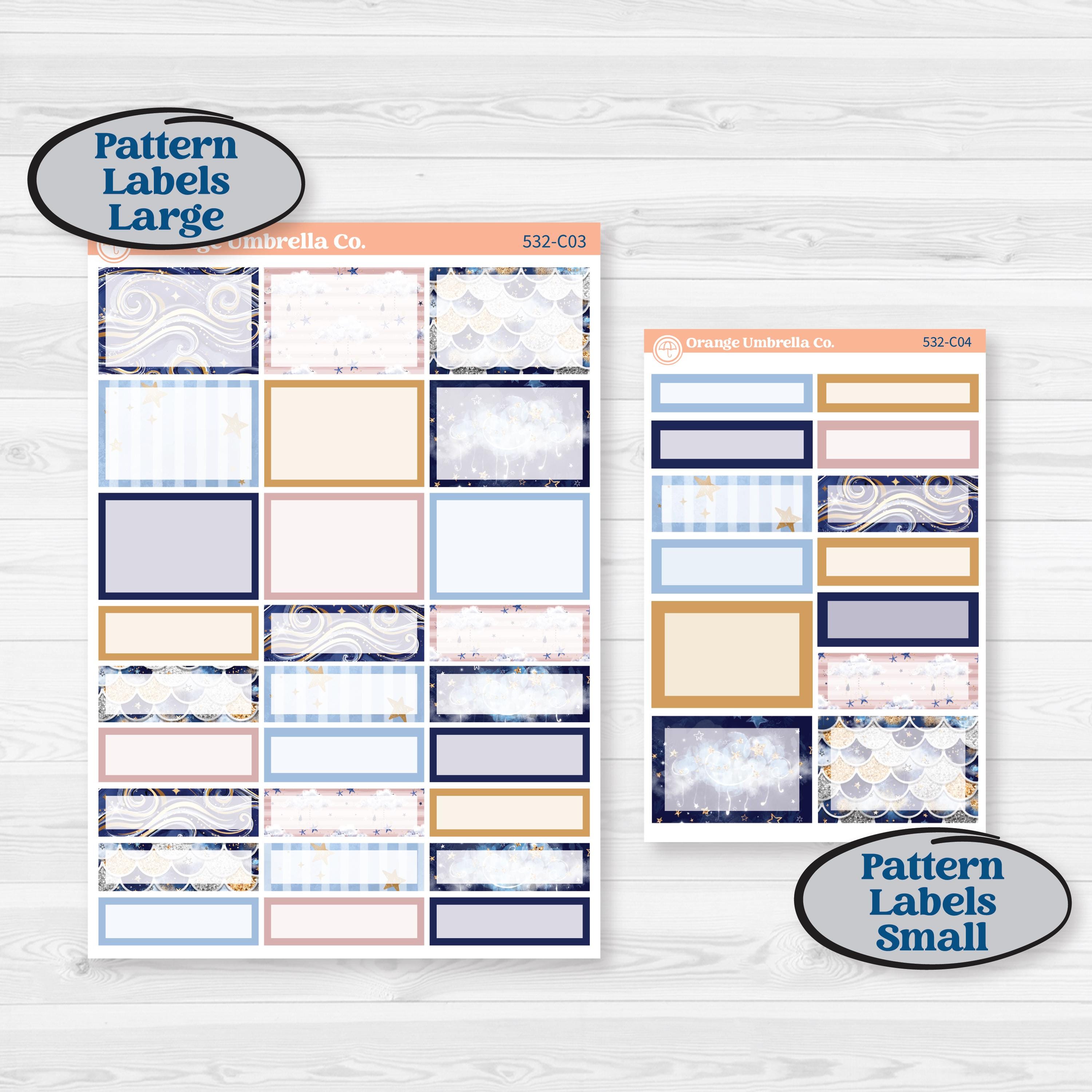 Starry Ocean and Sea Night | Weekly Add-On Labels Planner Kit Stickers | Jonah | KIT-532-C