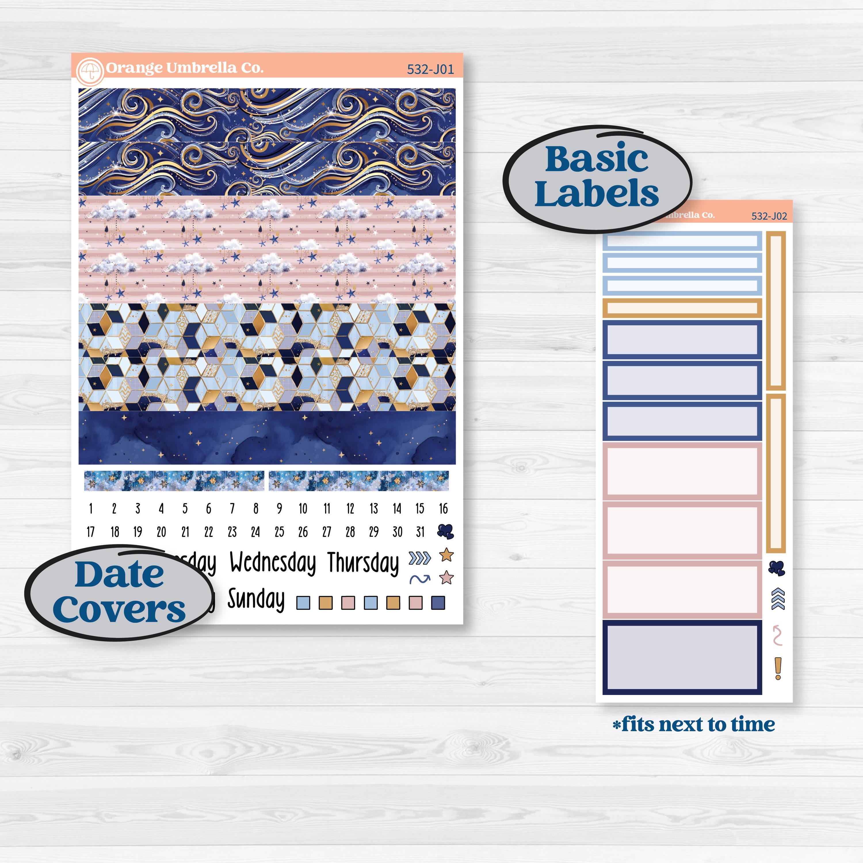 Starry Ocean and Sea Night | A5 Daily Duo Planner Kit Stickers | Jonah | KIT-532-J