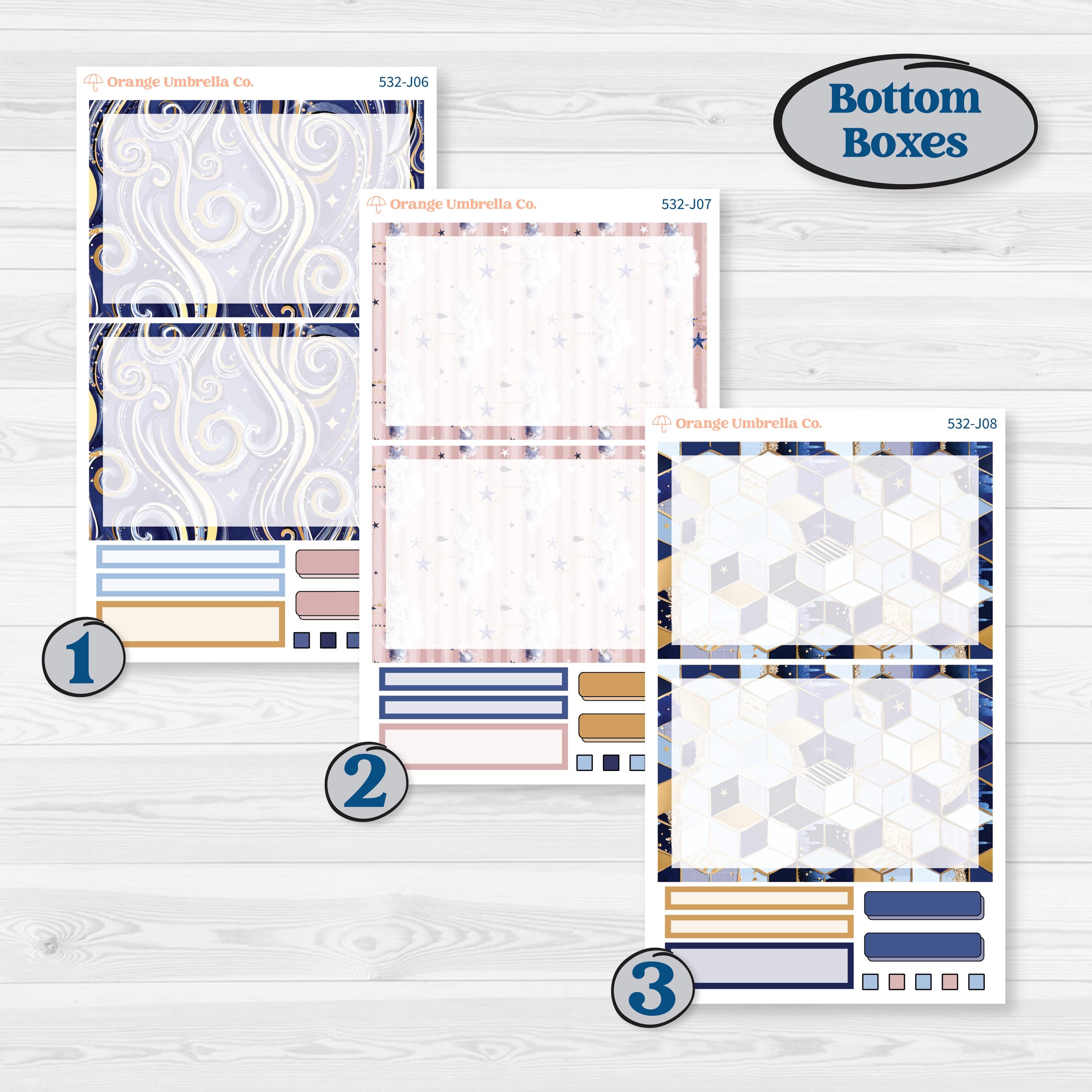 Starry Ocean and Sea Night | A5 Daily Duo Planner Kit Stickers | Jonah | KIT-532-J