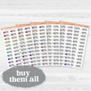 Reading Time Clear Matte Planner Stickers | F18 Event Labels | E-347-CM