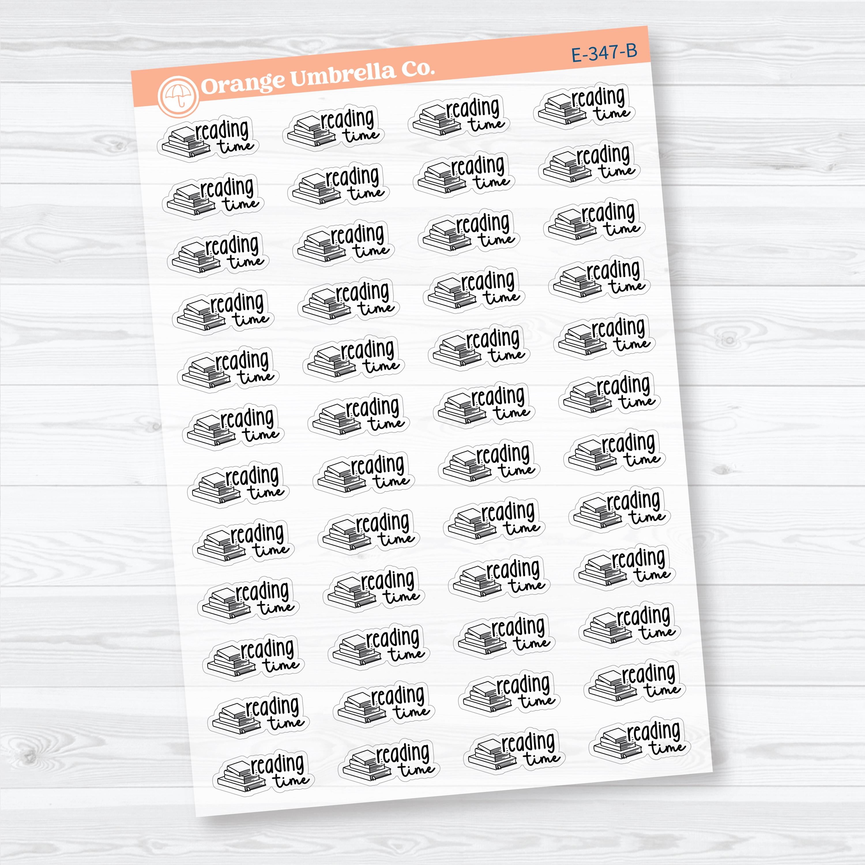 Reading Time Clear Matte Planner Stickers | F18 Event Labels | E-347-CM