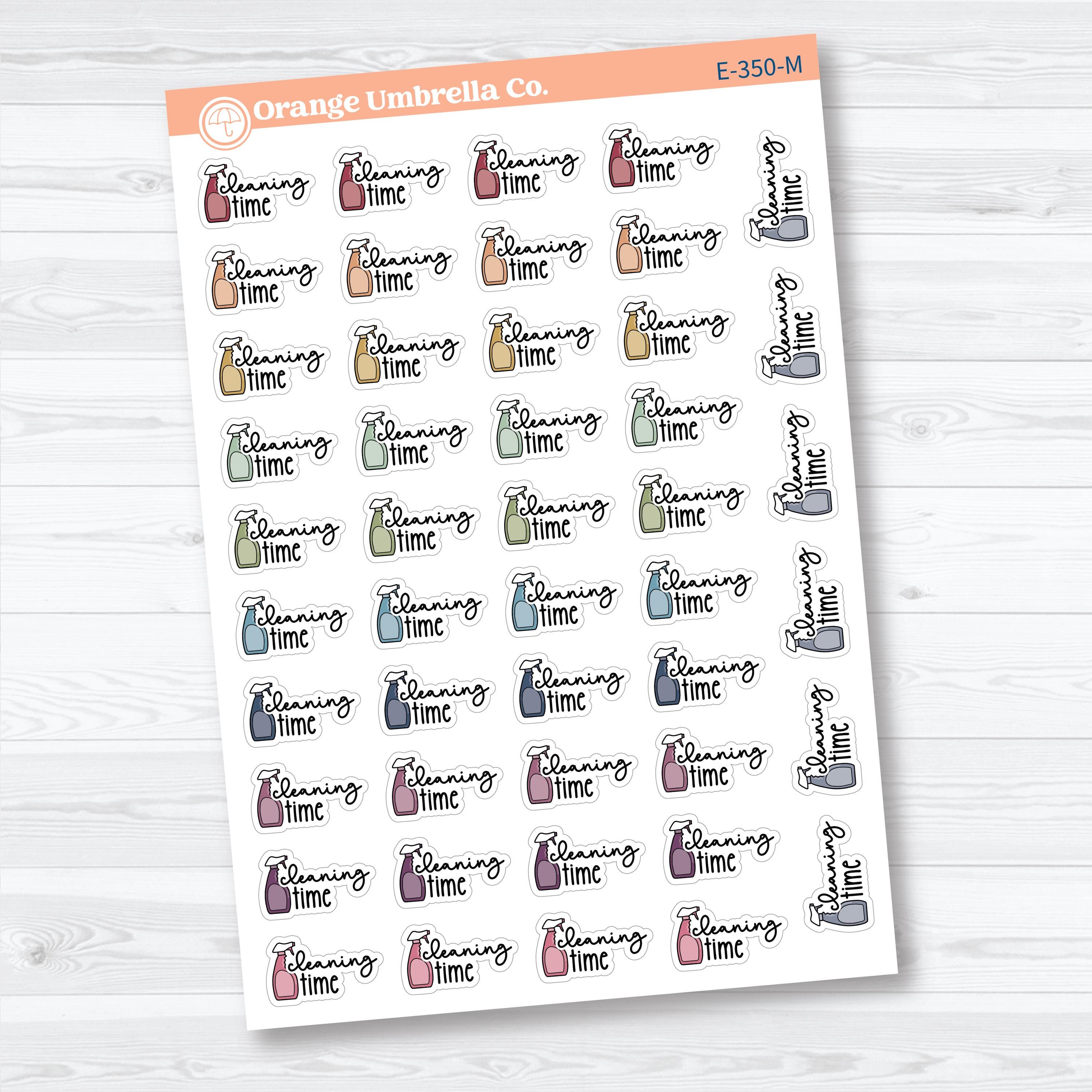 Cleaning Time Planner Stickers | F18 Event Labels | E-350