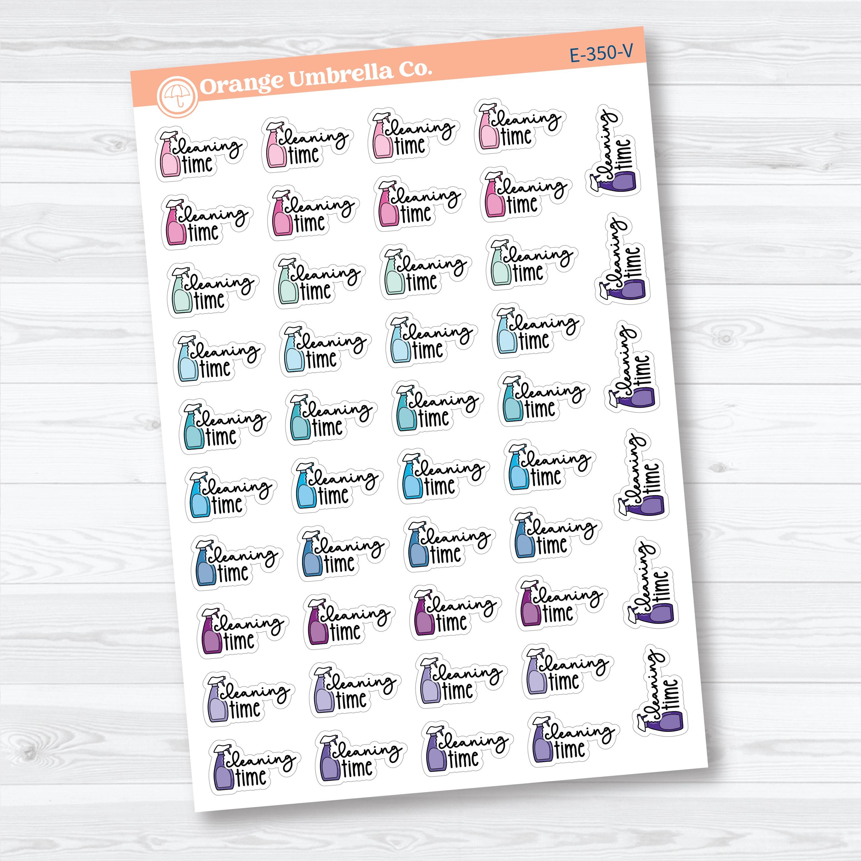Cleaning Time Planner Stickers | F18 Event Labels | E-350