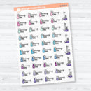 Cleaning Time Clear Matte Planner Stickers | F18 Event Labels | E-350-CM