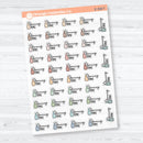Cleaning Time Clear Matte Planner Stickers | F18 Event Labels | E-350-CM