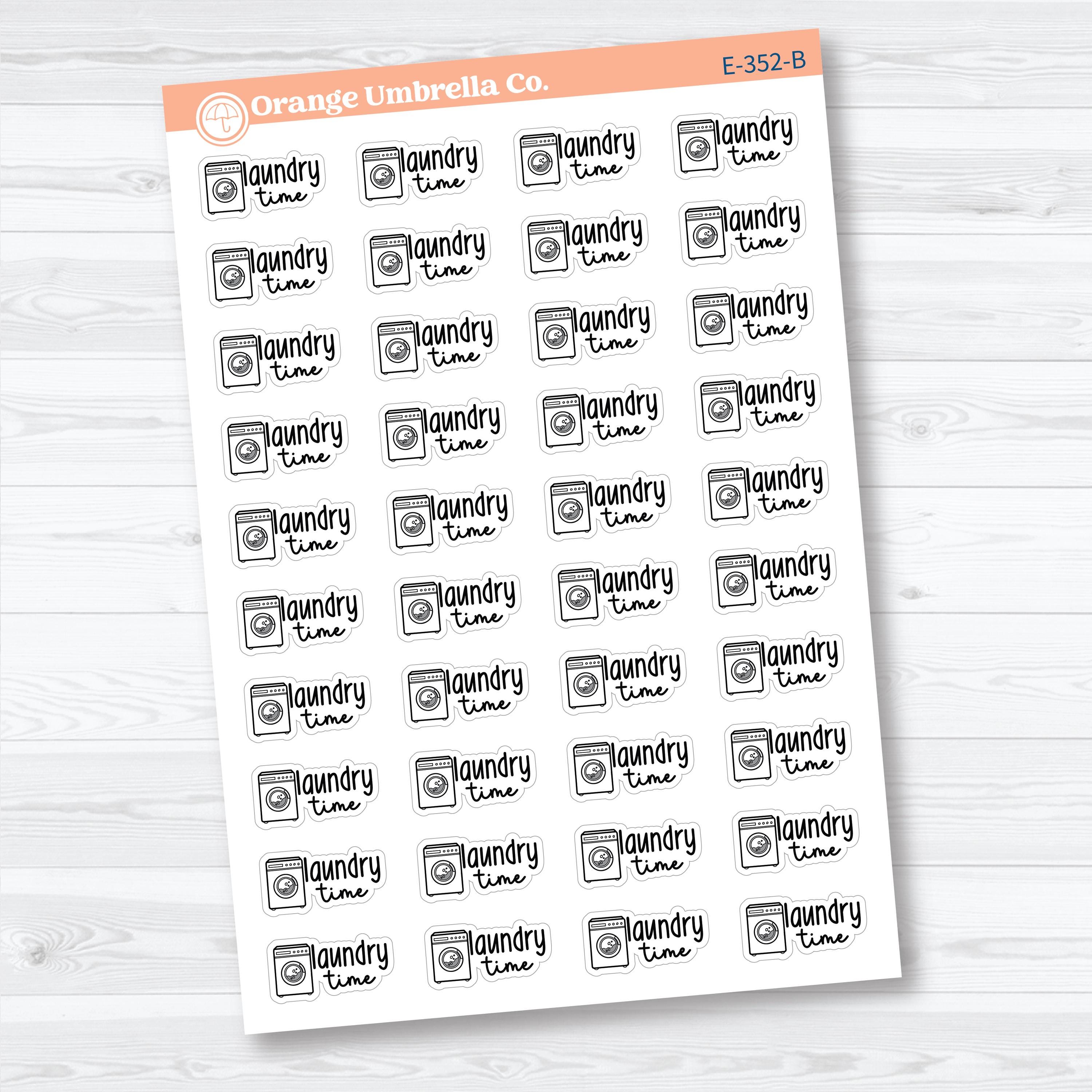 Laundry Time Planner Stickers | F18 Event Labels | E-352