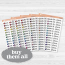 Pay Bills Clear Matte Planner Stickers | F18 Event Labels | E-353-CM