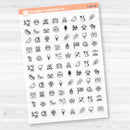 July Summer Themed Icons | Clear Matte Planner Stickers | I-047-CM