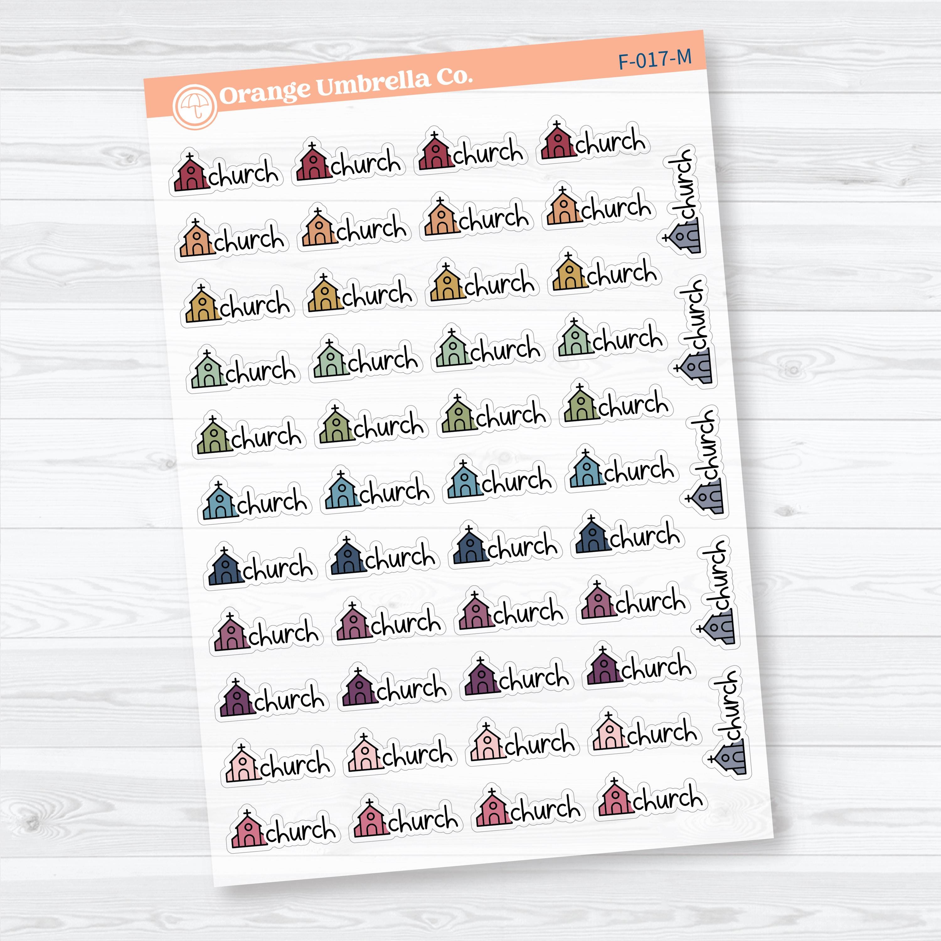 Church Event Labels F21 | Faith Clear Matte Planner Stickers | F-017-CM