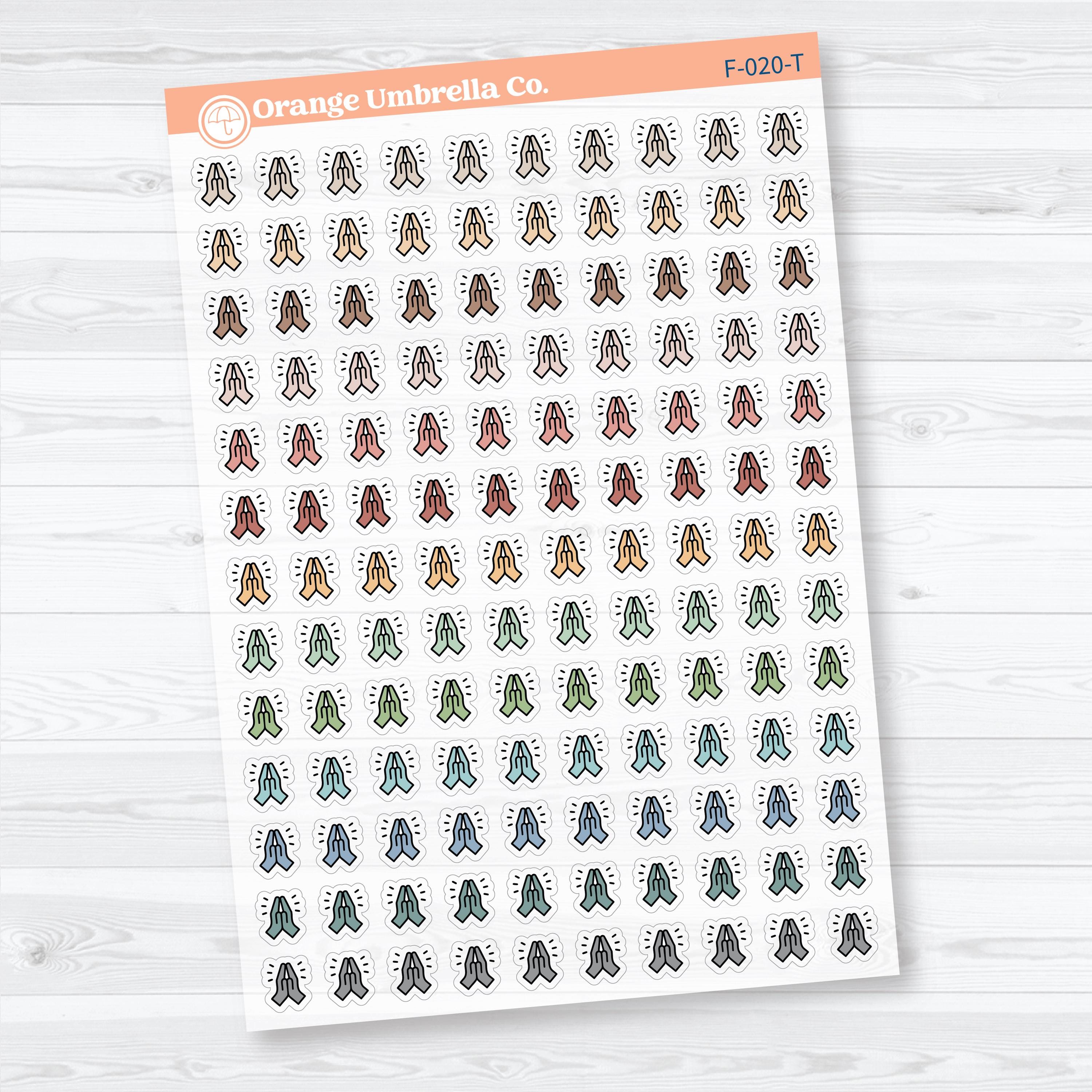 Praying Hands Inductive Method Clear Matte Faith Icons Planner Stickers | F-020-CM