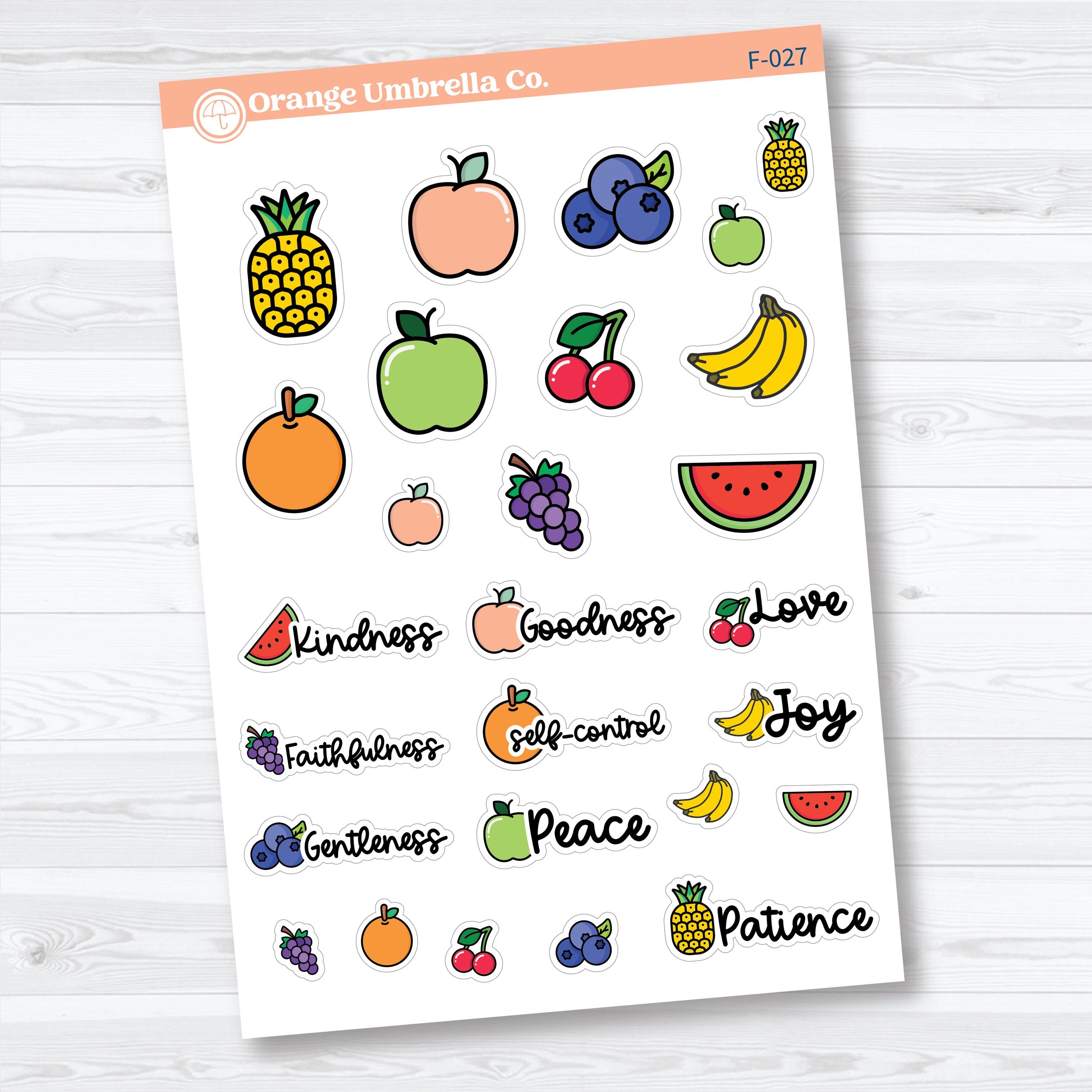 Fruit of the Spirit Galatians Faith-Based Planner & Bible Journaling Stickers | F-025–F-027