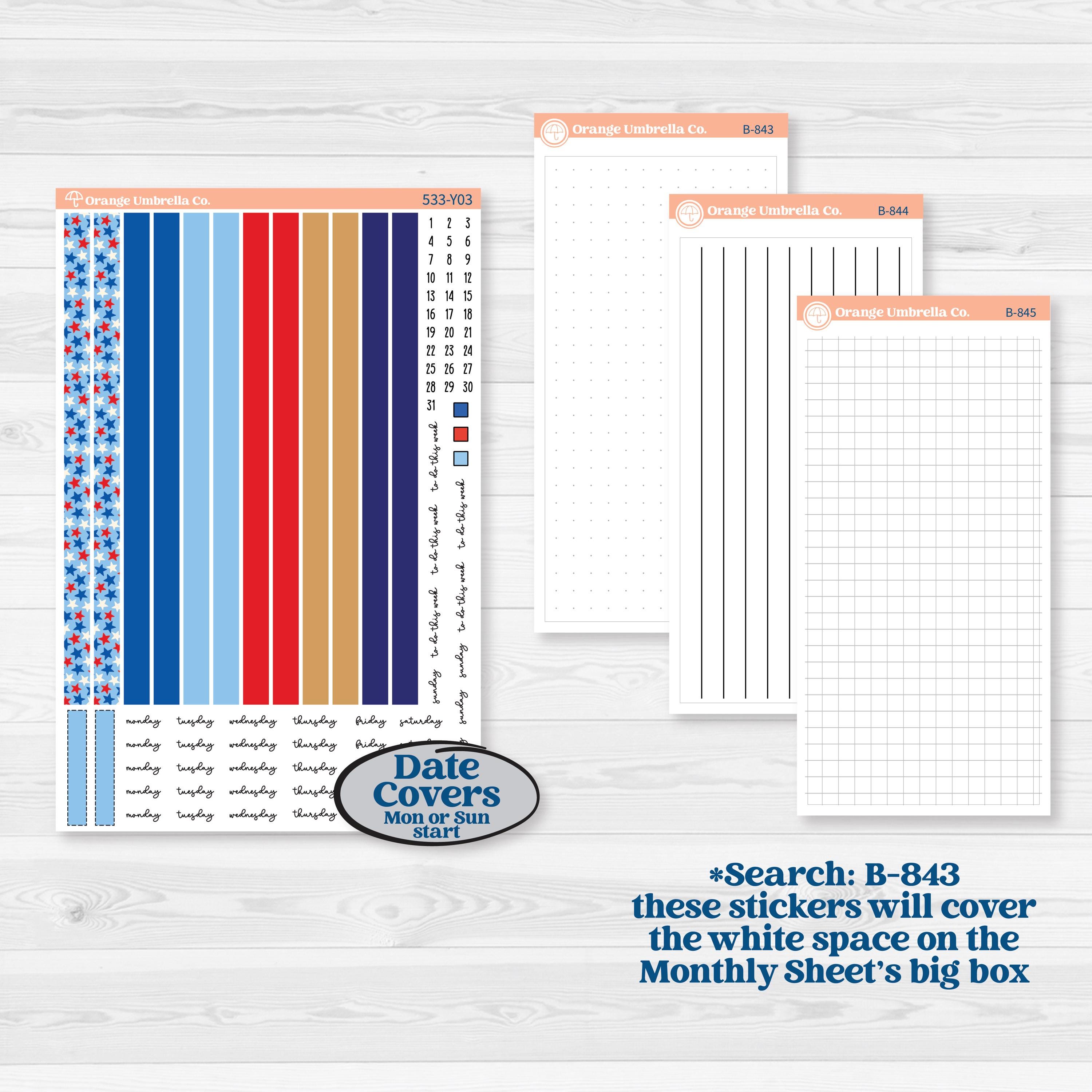 Fourth of July | Laurel Denise Scout Small Planner Kit Stickers | Red White & Kaboom | KIT-533-Y