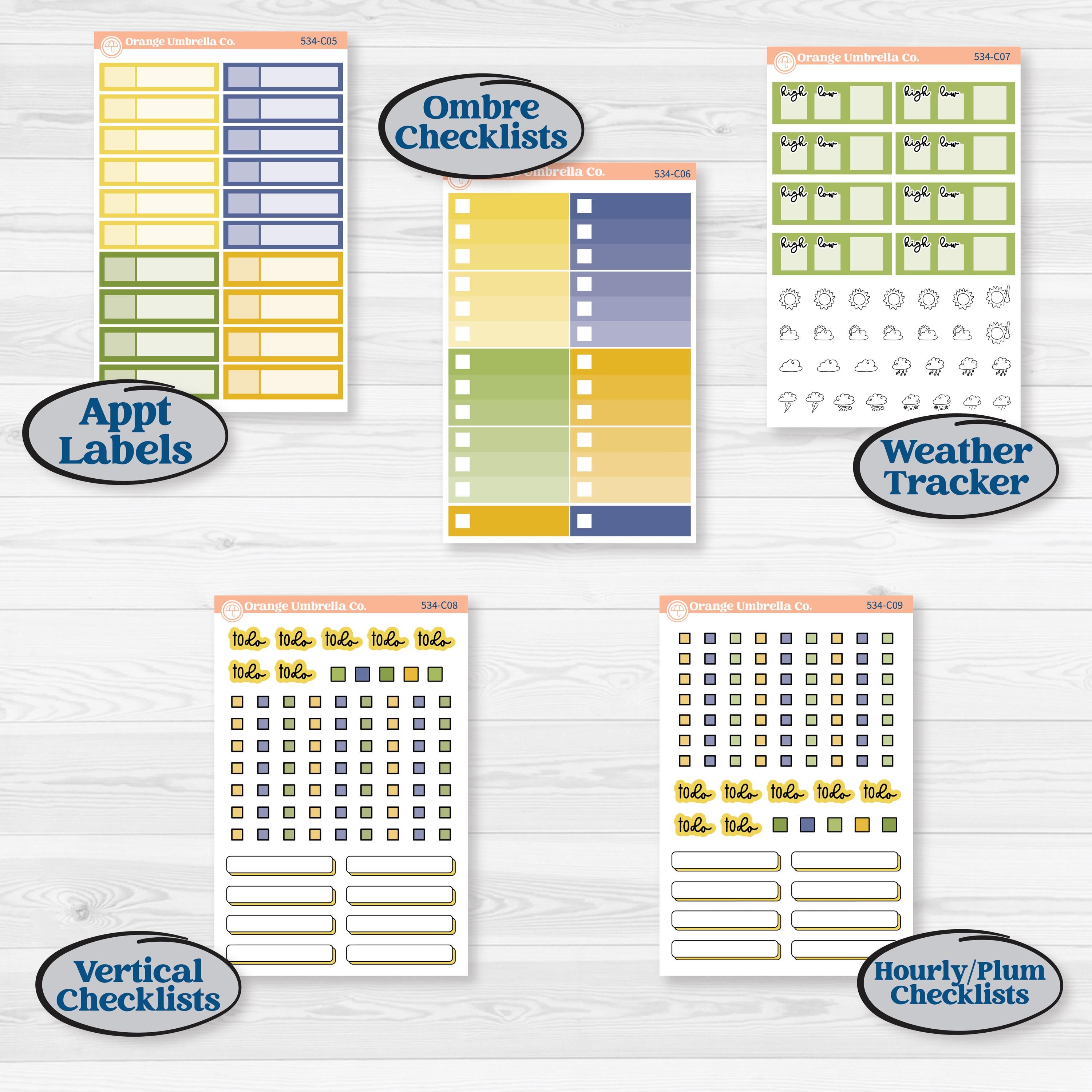 Summer Lemon Kit | Weekly Add-On Labels Planner Kit Stickers | Lemonade Stand | KIT-534-C