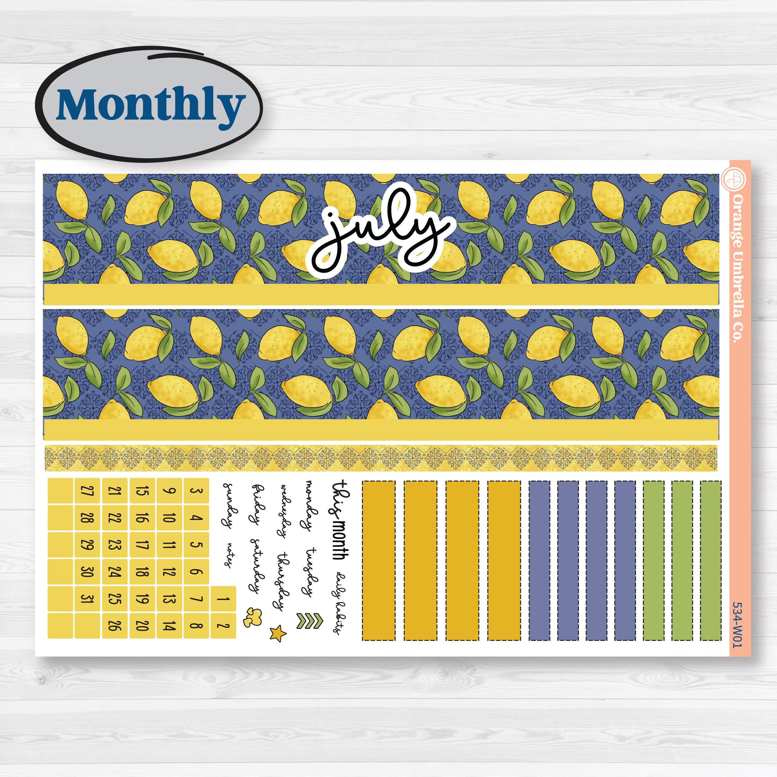 Summer Lemon Kit | Laurel Denise Scout Large Planner Kit Stickers | Lemonade Stand | KIT-534-W