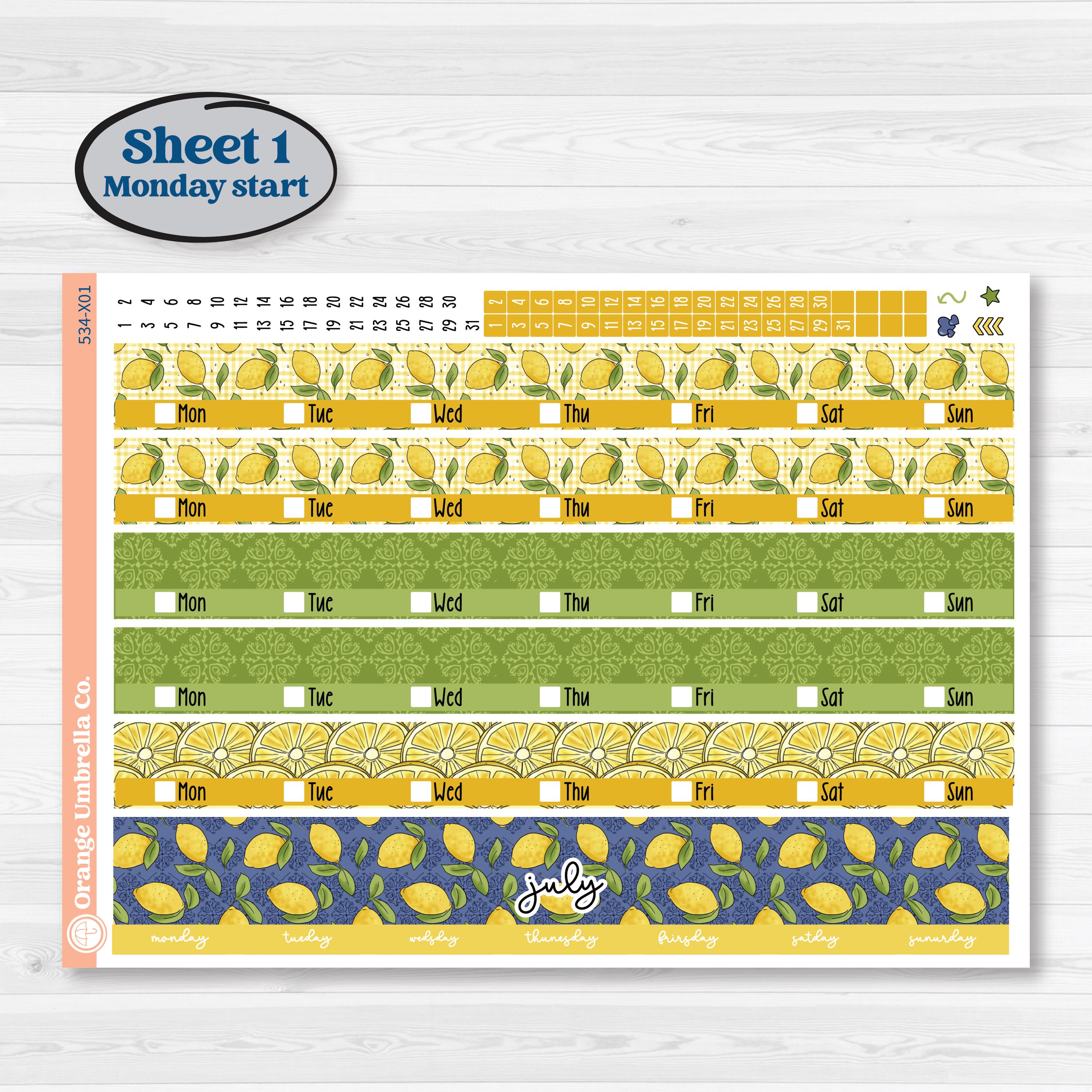 Summer Lemon Kit | Laurel Denise Jo Large Planner Kit Stickers | Lemonade Stand | KIT-534-X