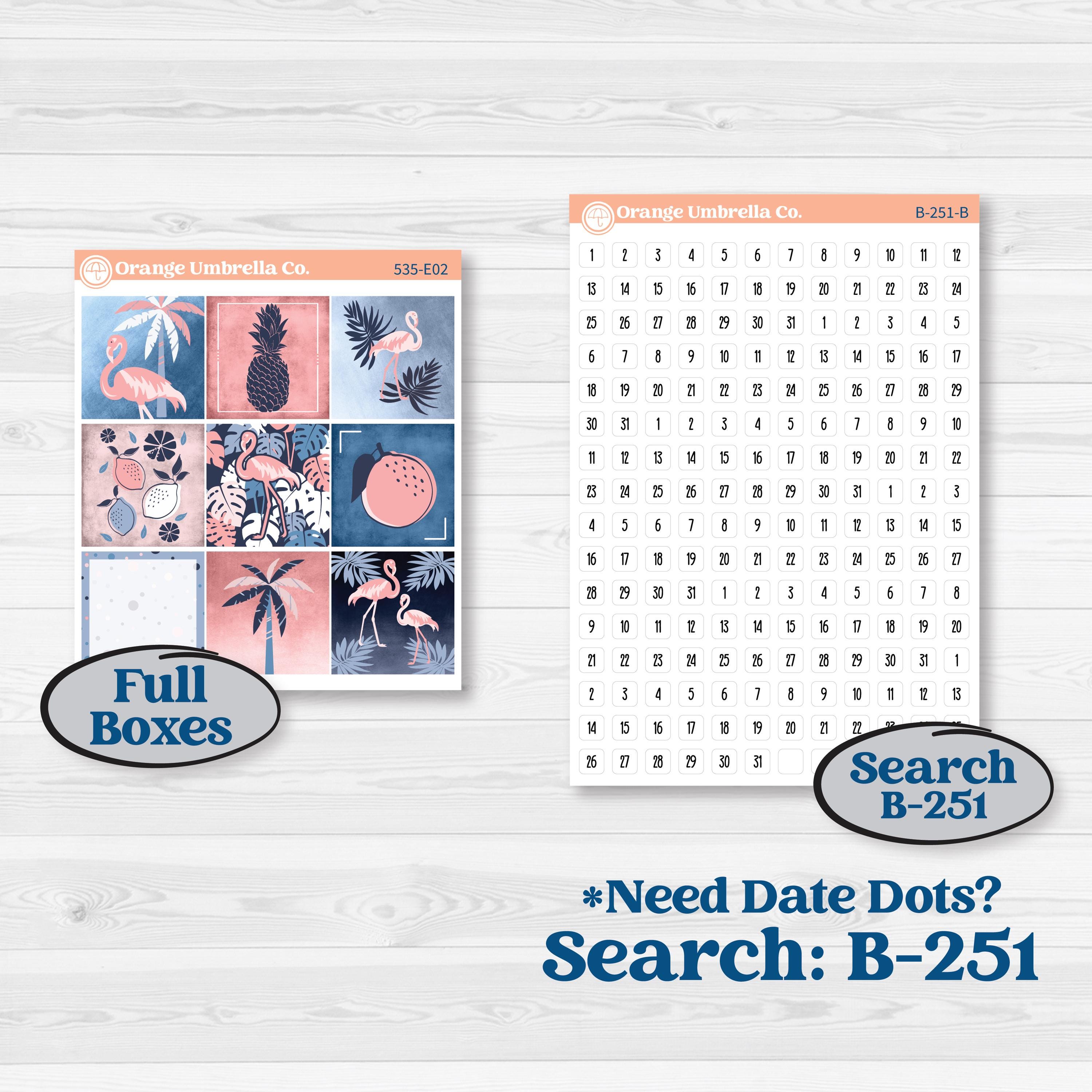 Tropical Flamingo | Hobonichi Cousin Weekly & Daily Planner Kit Stickers | Island Time | KIT-535-E