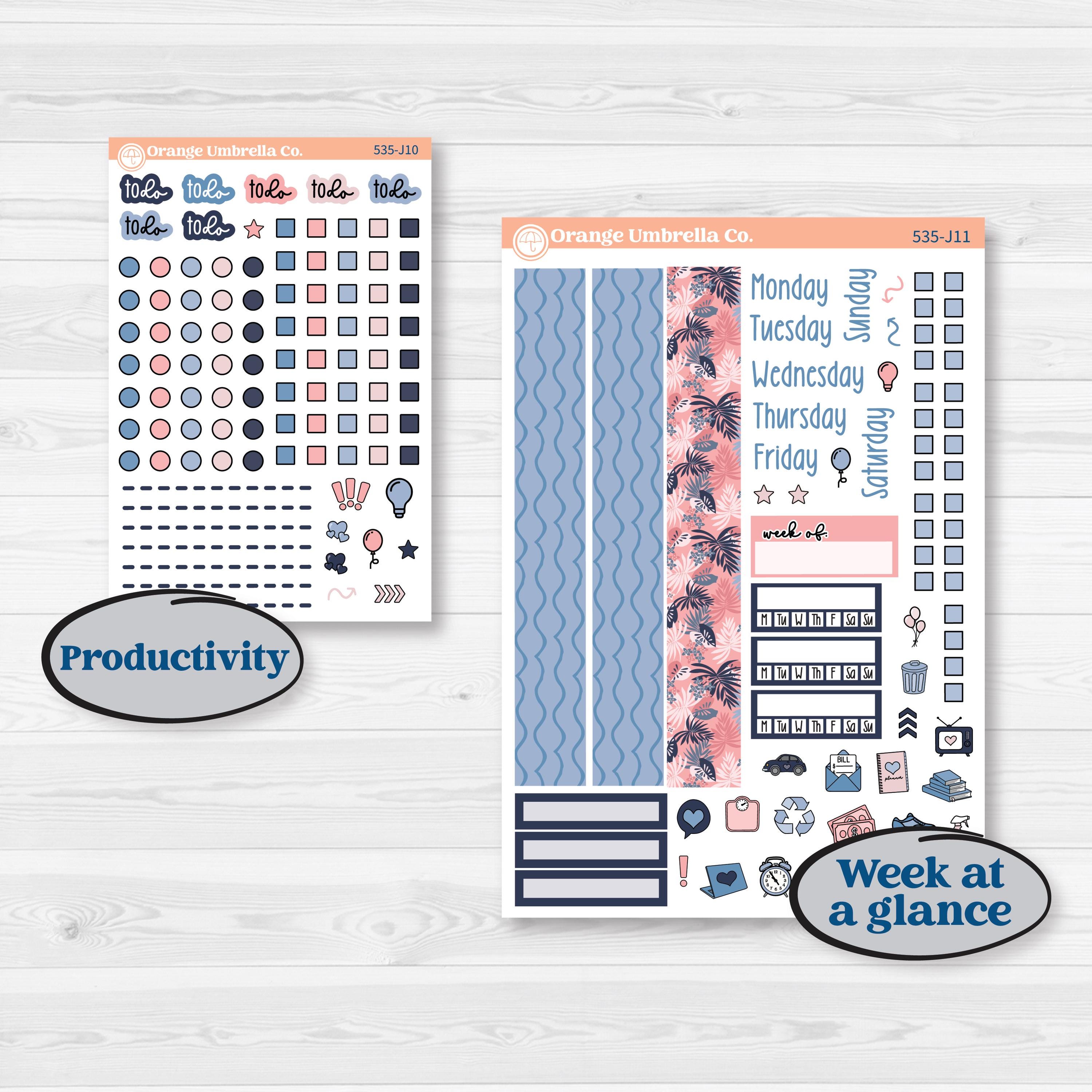 Tropical Flamingo | A5 Daily Duo Planner Kit Stickers | Island Time | KIT-535-J