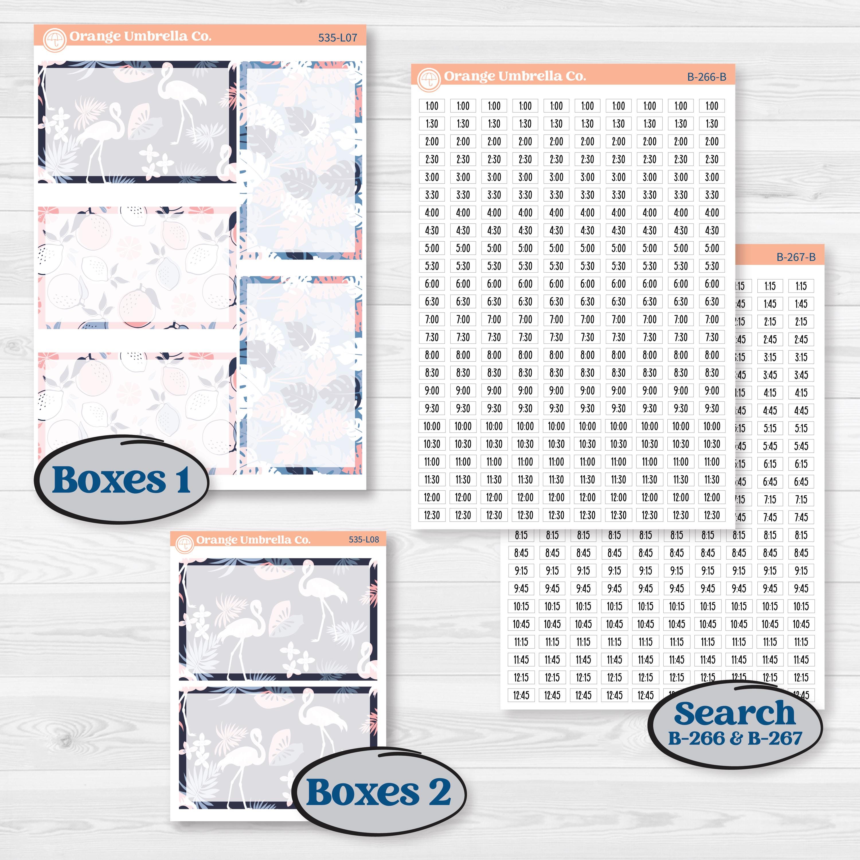 Tropical Flamingo | 7x9 Plum Daily Planner Kit Stickers | Island Time | KIT-535-L