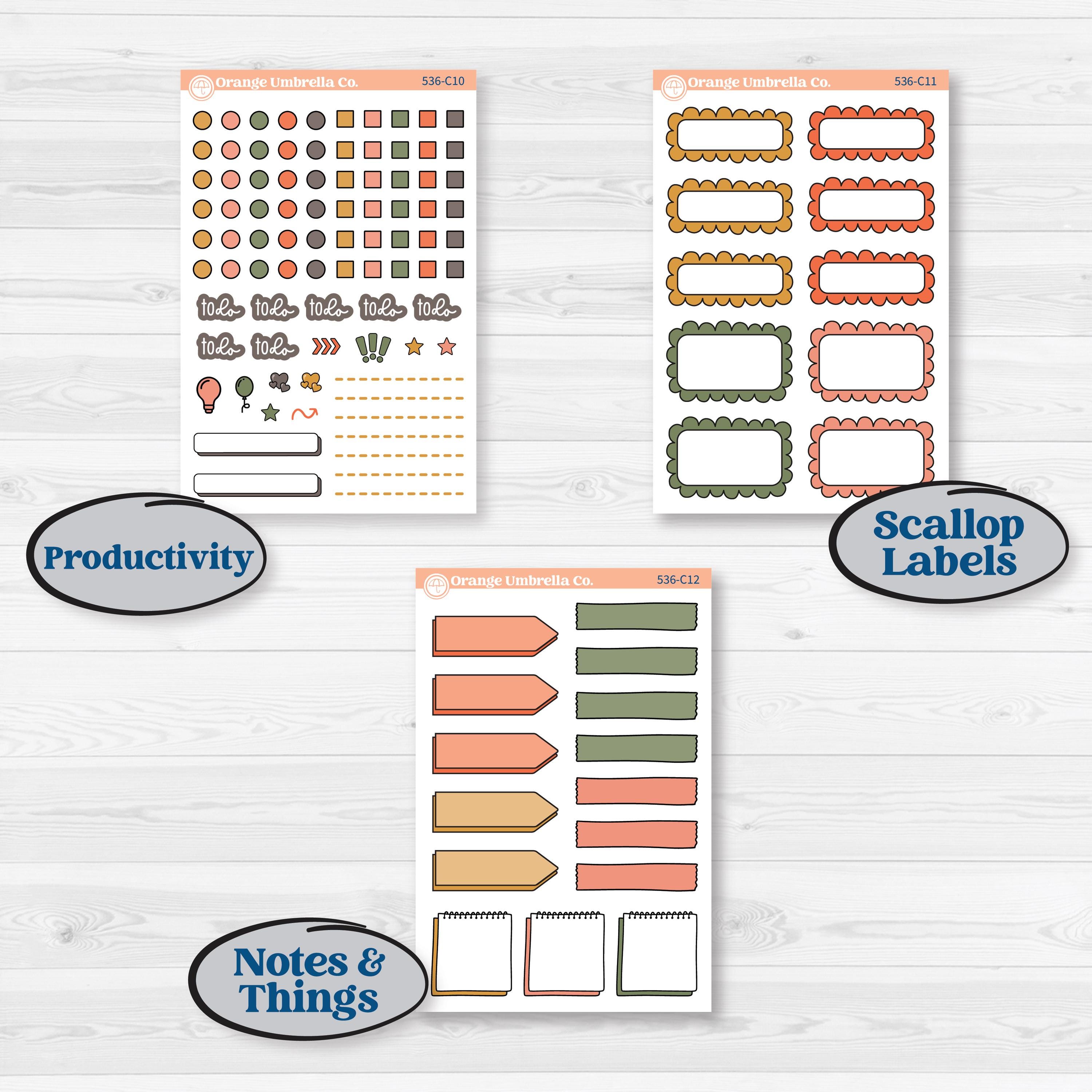 Playful Farmyard Kit | Weekly Add-On Labels Planner Kit Stickers | The Plot Chickens | KIT-536-C