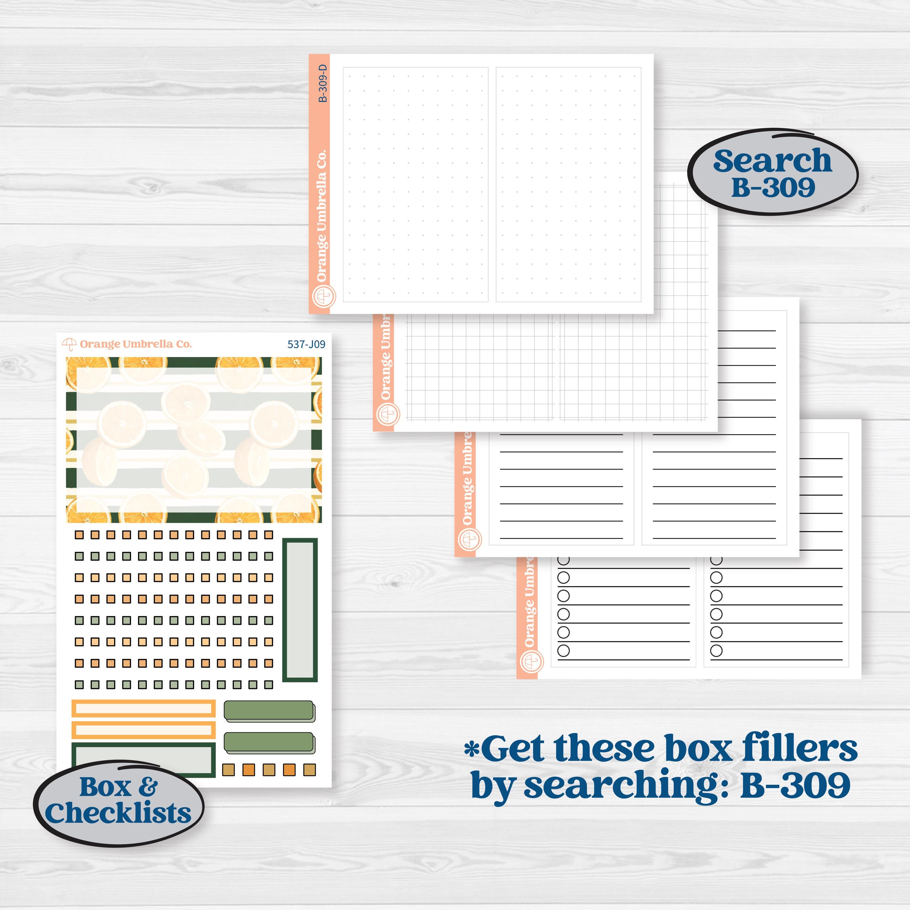 Orange Tropical Kit | A5 Daily Duo Planner Kit Stickers | Valencia | KIT-537-J