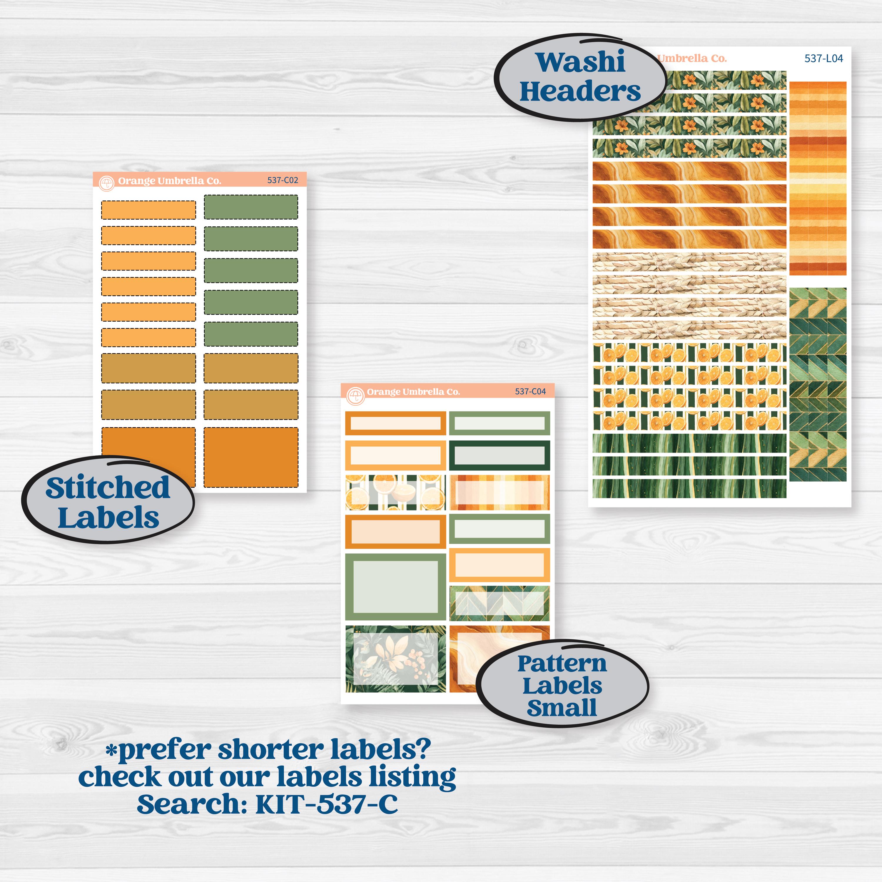 Orange Tropical Kit | 7x9 Plum Daily Planner Kit Stickers | Valencia | KIT-537-L