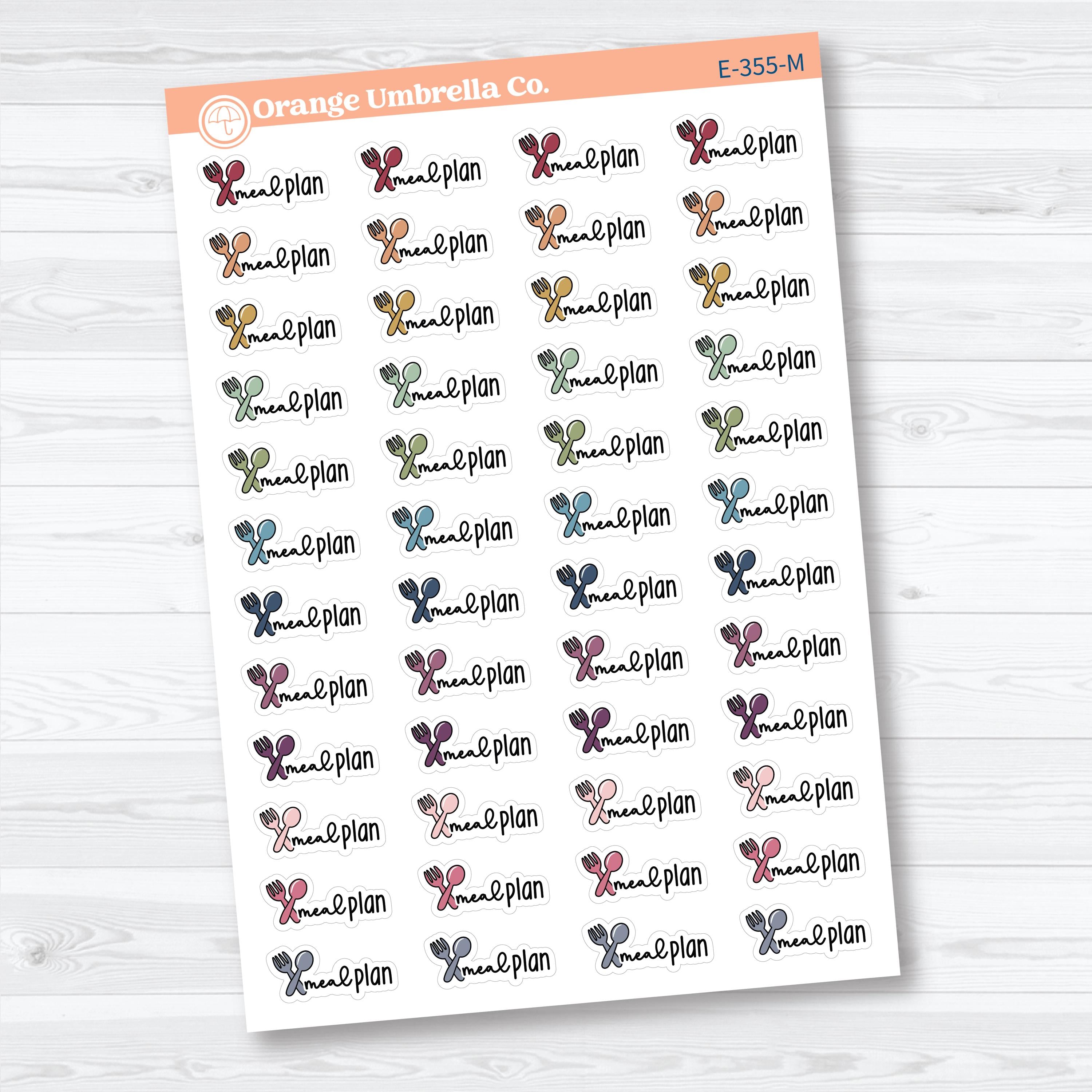 Meal Plan Stickers | Doodled Event Planner Stickers | F18 | E-355