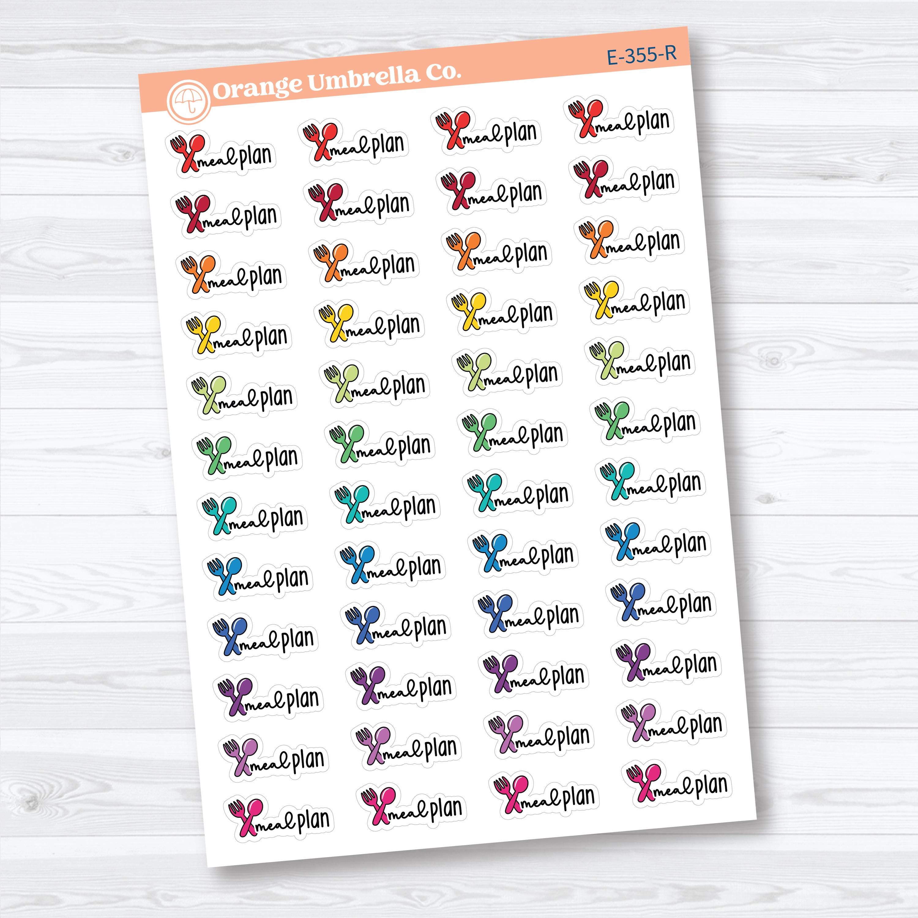 Meal Plan Stickers | Doodled Event Planner Stickers | F18 | E-355