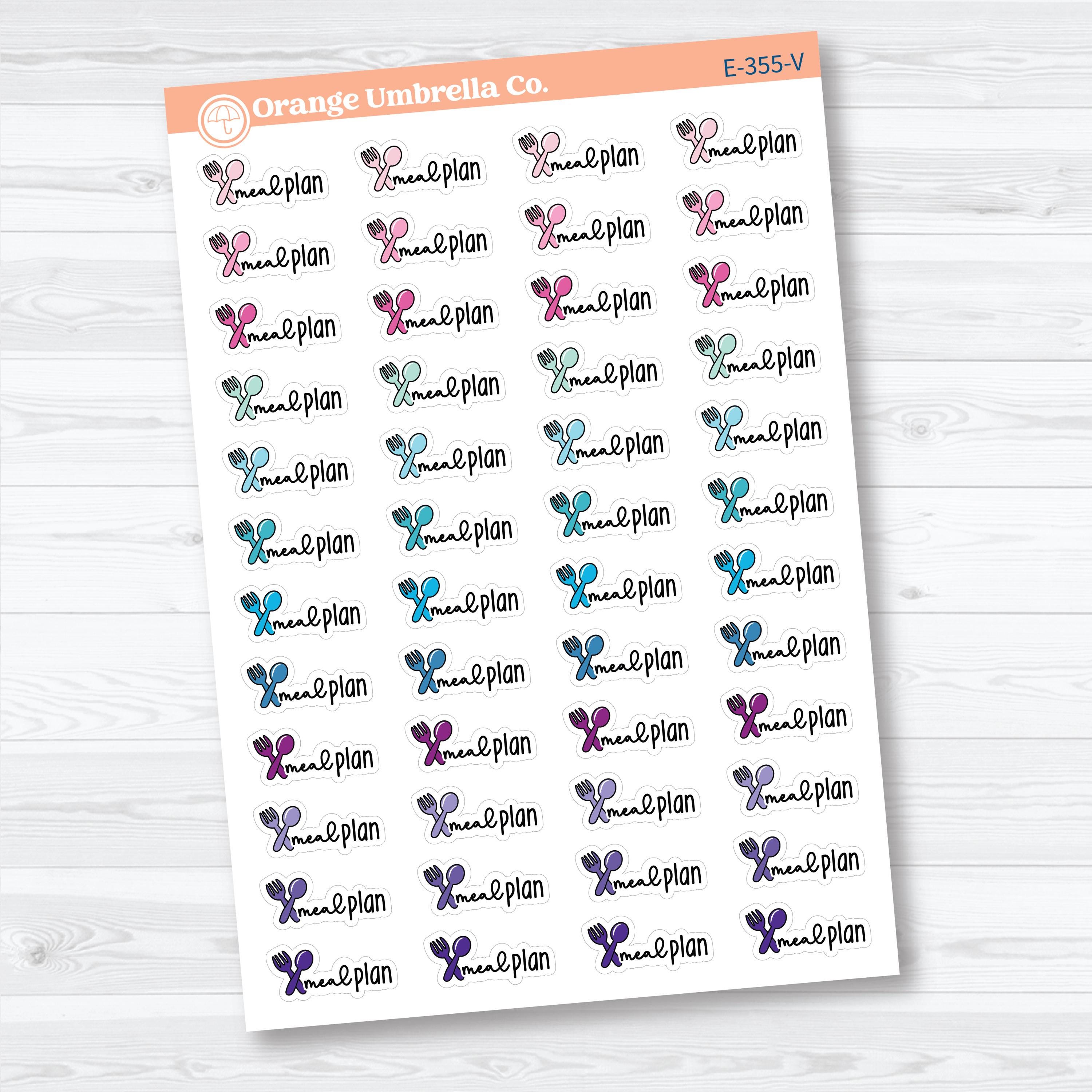 Meal Plan Stickers | Doodled Event Planner Stickers | F18 | E-355