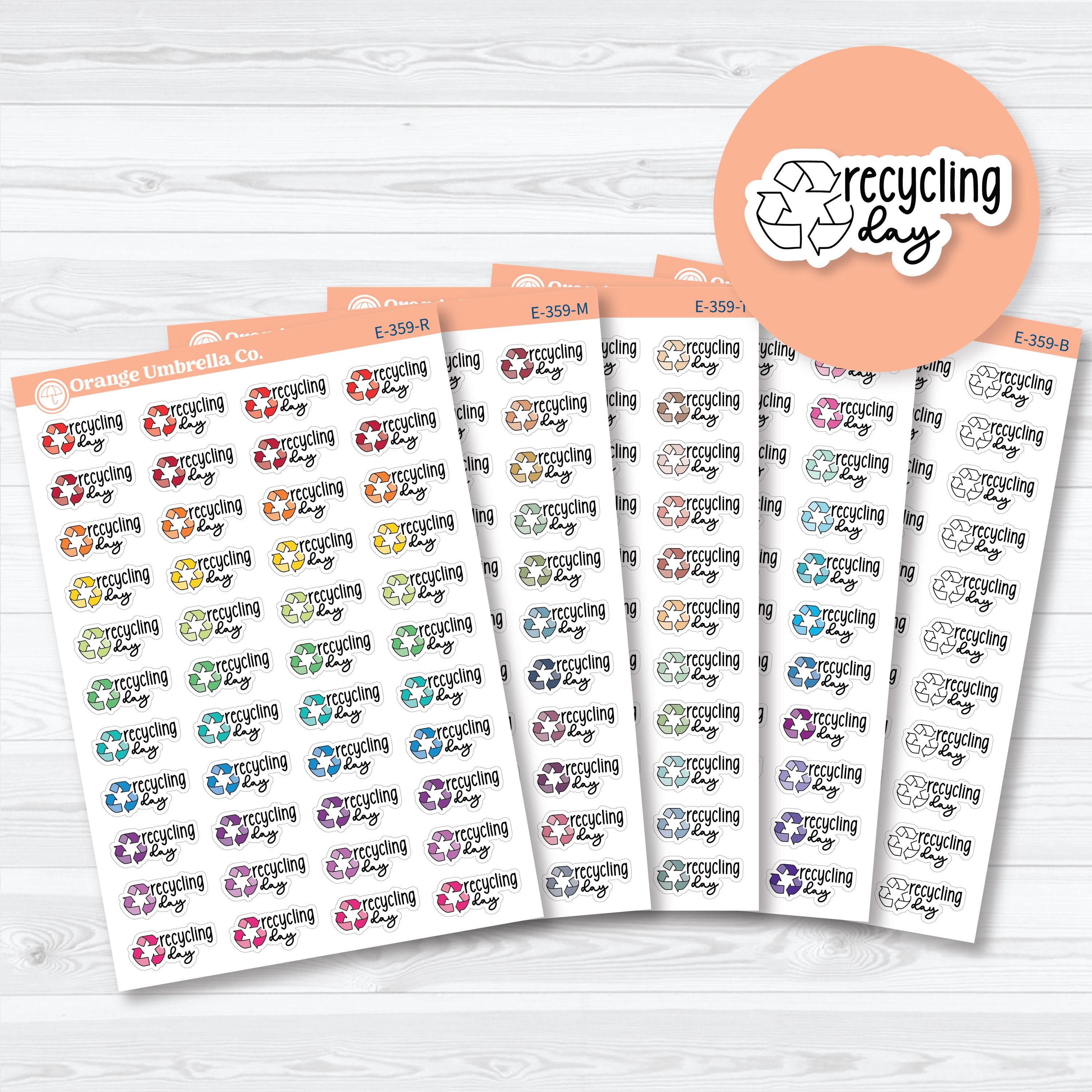 Recycling Day Stickers | Doodled Event Planner Stickers | F18 | E-359