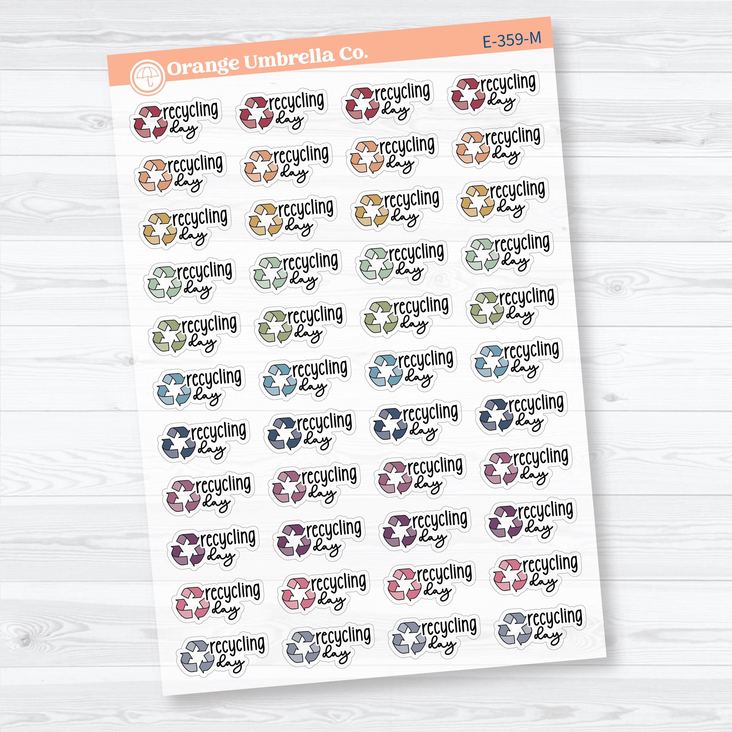 Recycling Day Clear Matte Stickers | Doodled Event Planner Stickers | F18 | E-359-CM
