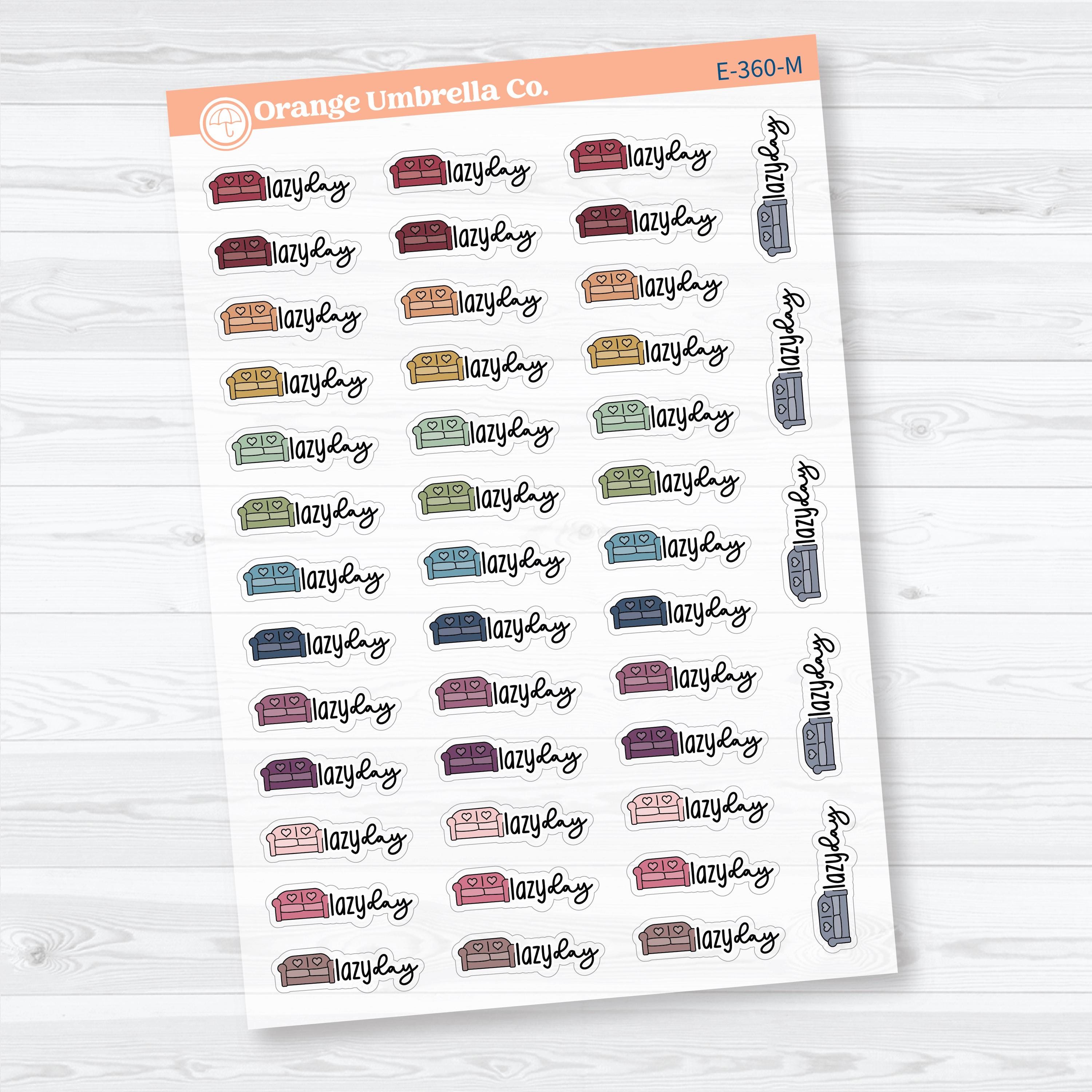 Lazy Day Clear Matte Stickers | Doodled Event Planner Stickers | F18 | E-360-CM