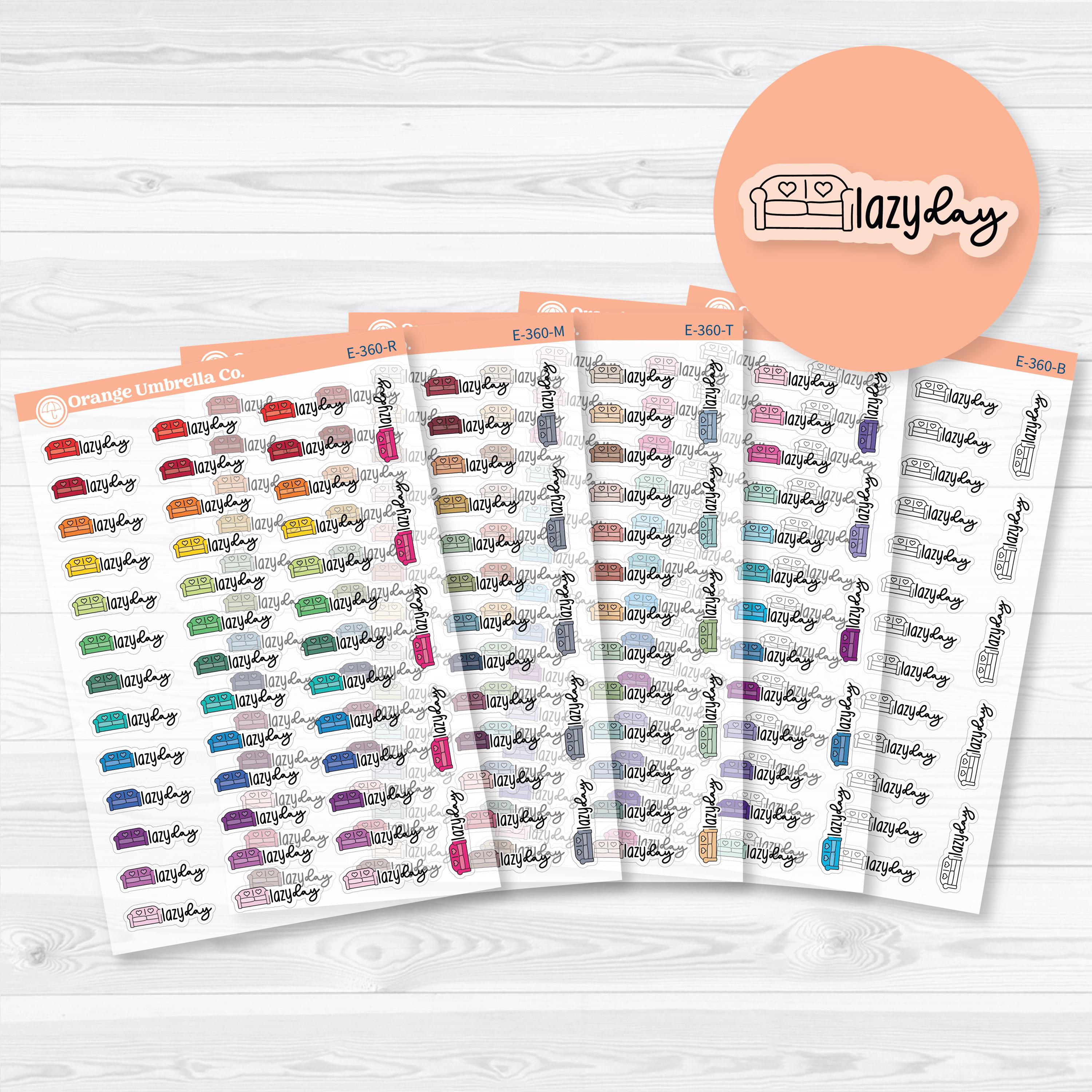 Lazy Day Clear Matte Stickers | Doodled Event Planner Stickers | F18 | E-360-CM