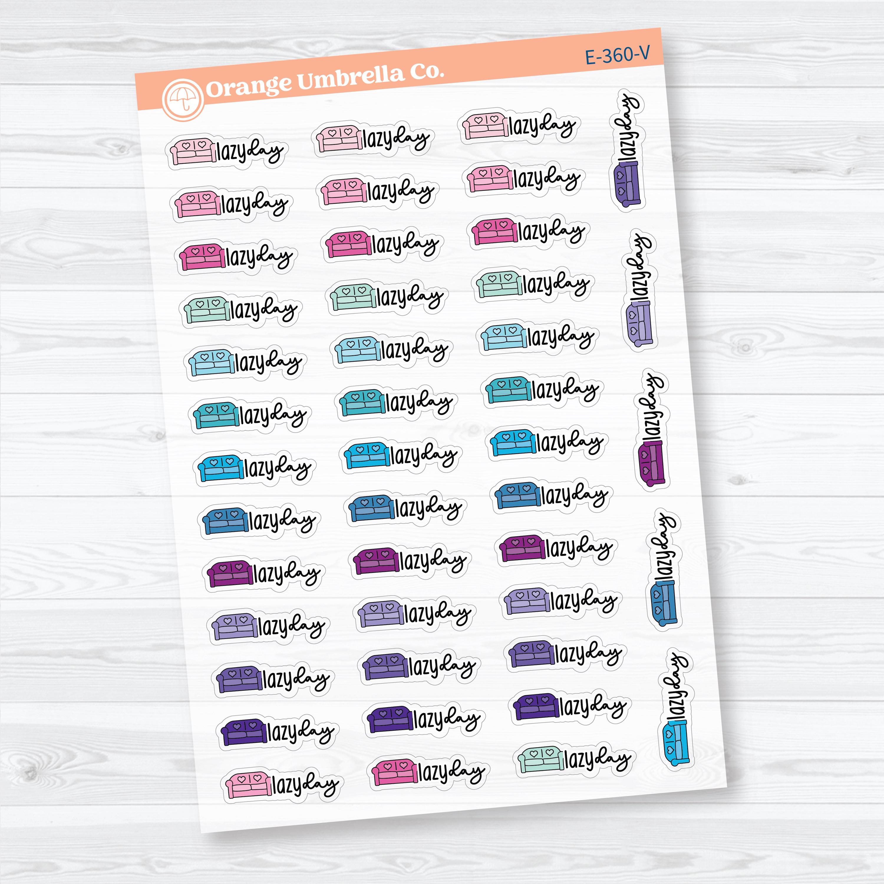 Lazy Day Clear Matte Stickers | Doodled Event Planner Stickers | F18 | E-360-CM