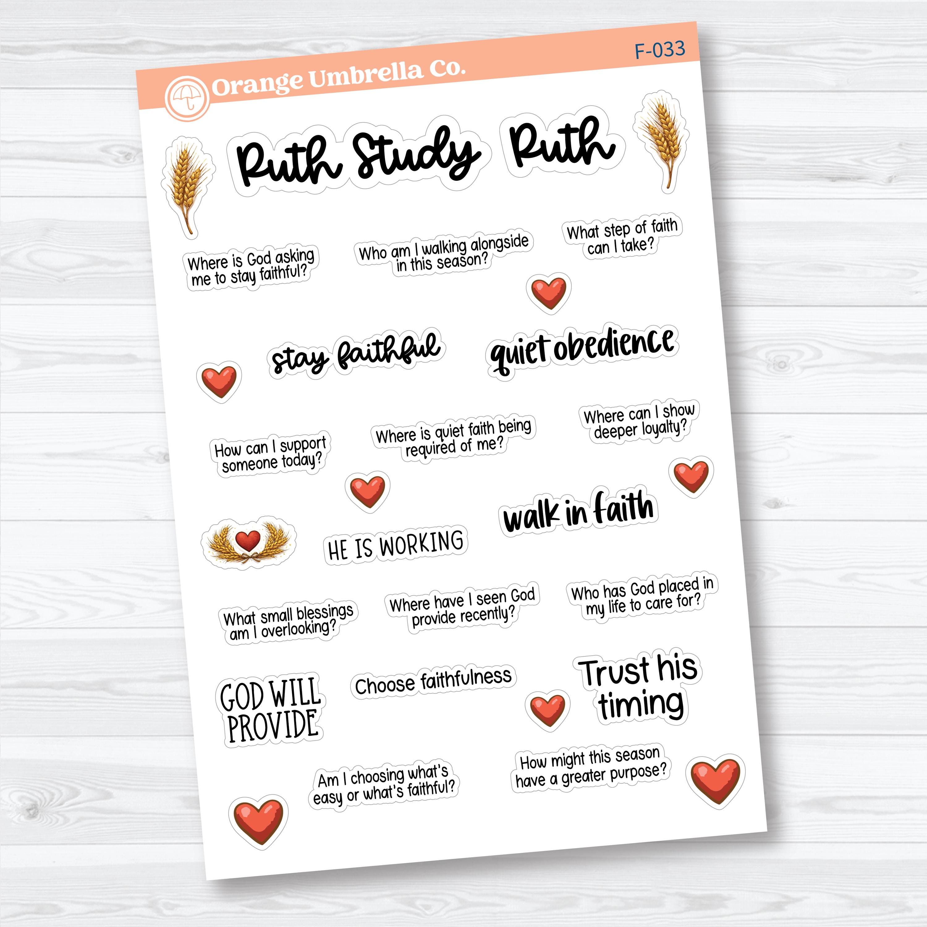 Ruth Bible Study Faith-Based Planner & Bible Journaling Stickers F-032-F-034