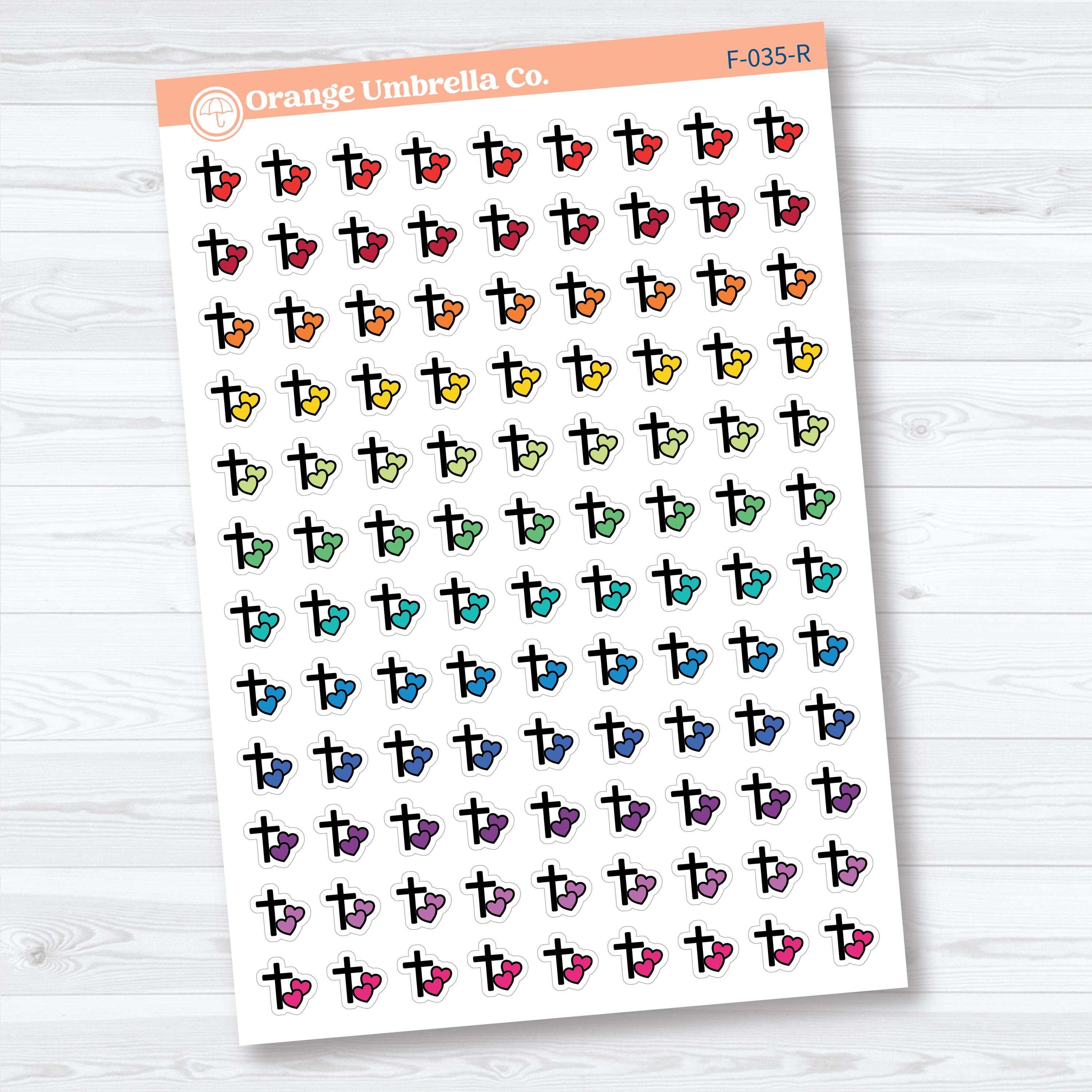 Inductive Bible Study Icons God's Love or Loving Others | Faith-Based Planner & Bible Journaling Stickers | F-035