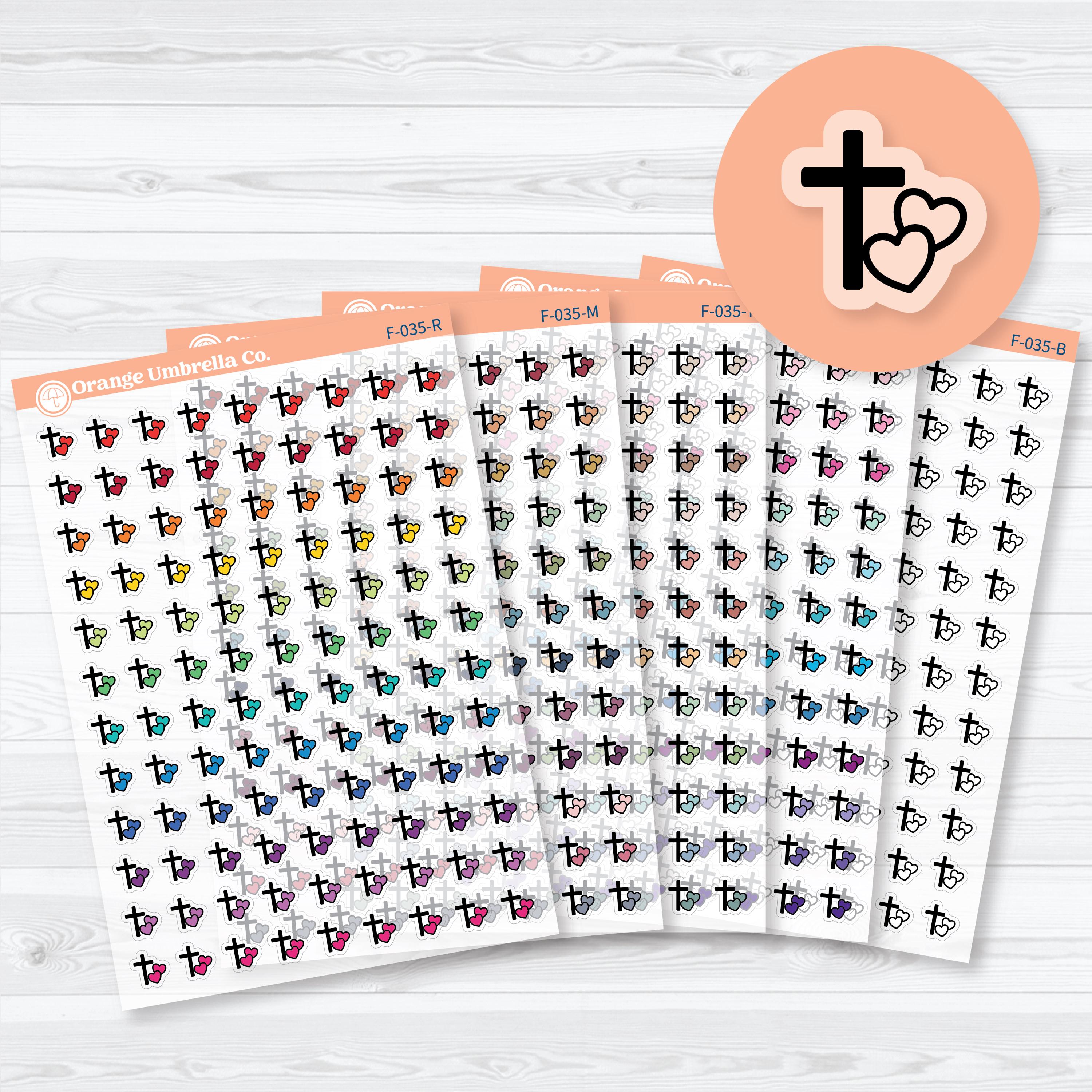 Inductive Bible Study Icons God's Love or Loving Others Clear Matte | Faith-Based Planner & Bible Journaling Stickers | F-035-CM