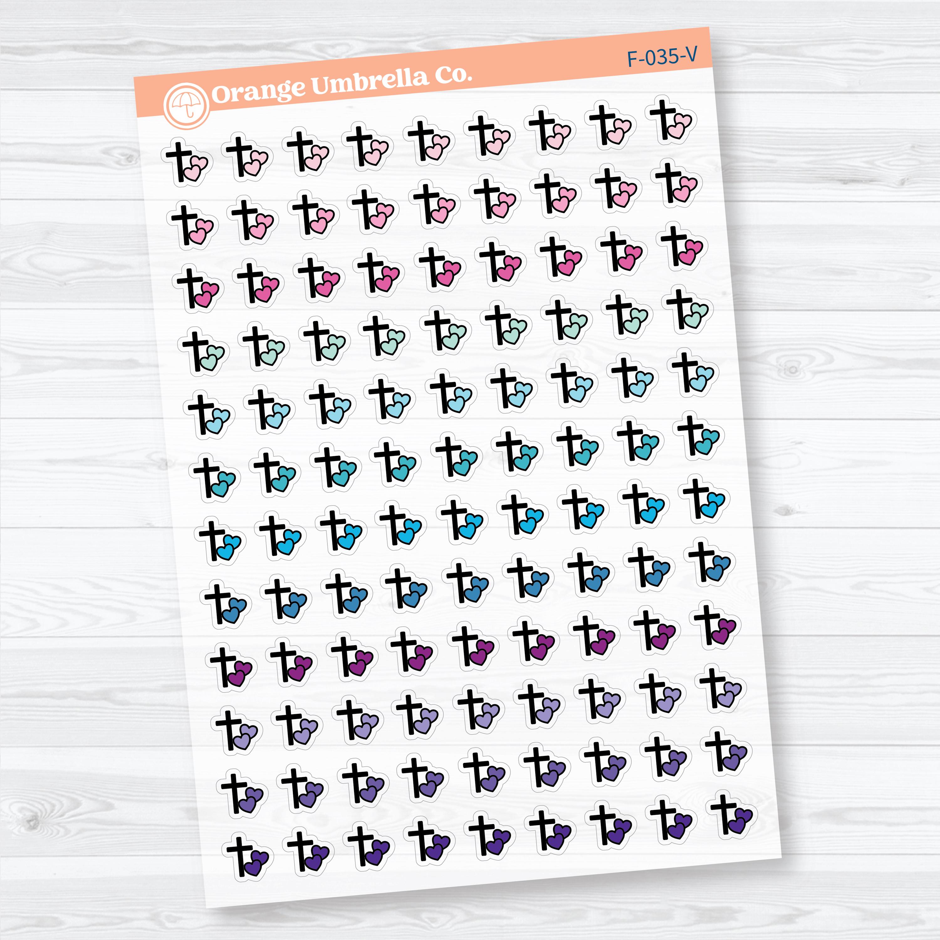Inductive Bible Study Icons God's Love or Loving Others Clear Matte | Faith-Based Planner & Bible Journaling Stickers | F-035-CM