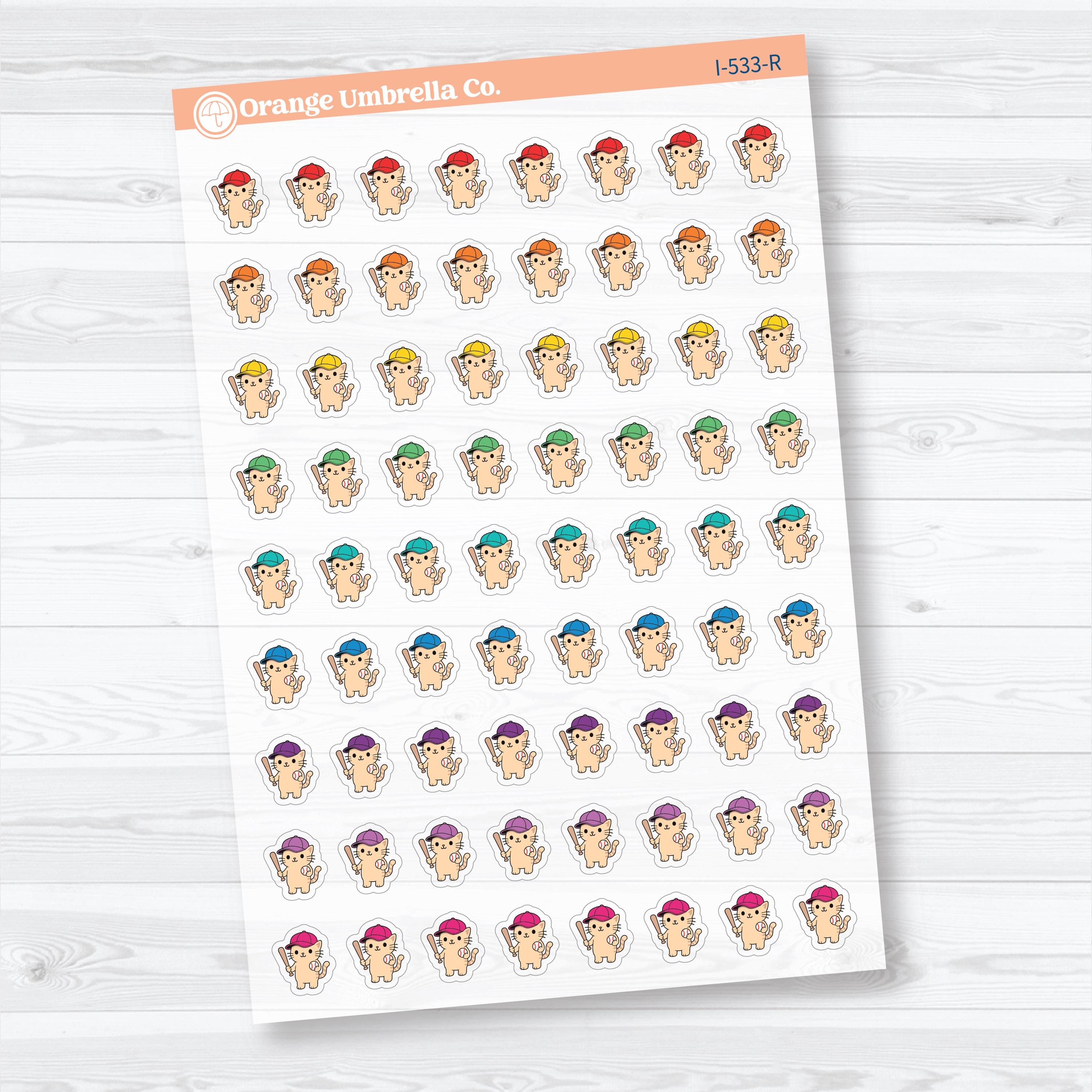 Mini Spazz Baseball Icons Clear Matte | Planner Stickers | I-533-CM