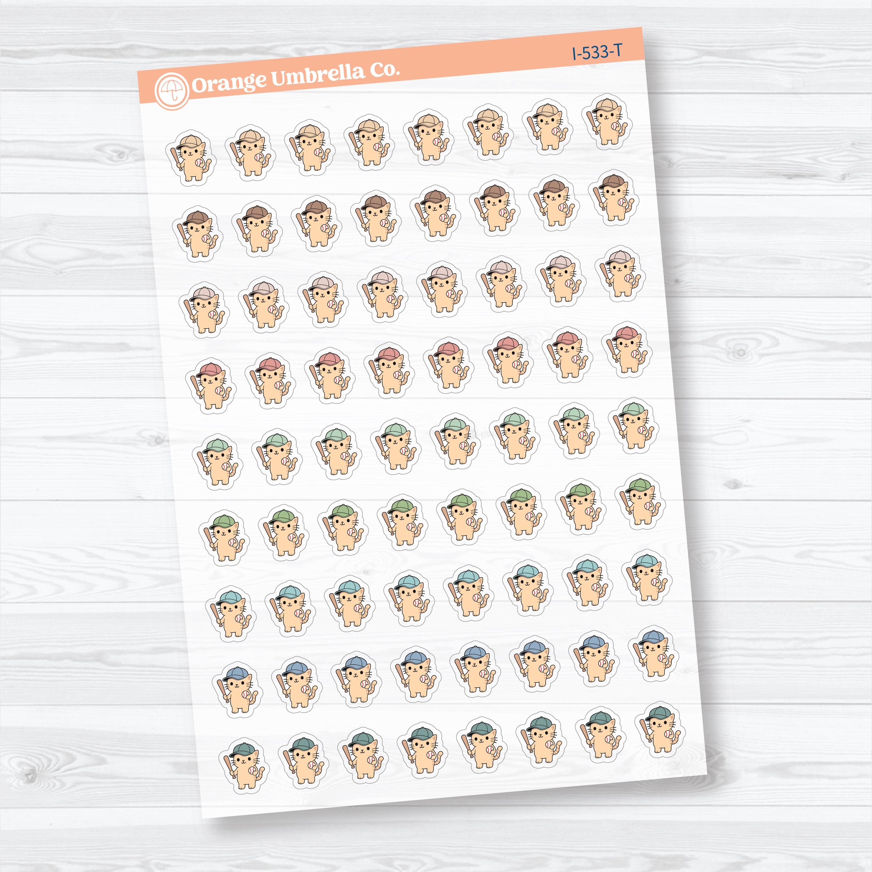 Mini Spazz Baseball Icons Clear Matte | Planner Stickers | I-533-CM