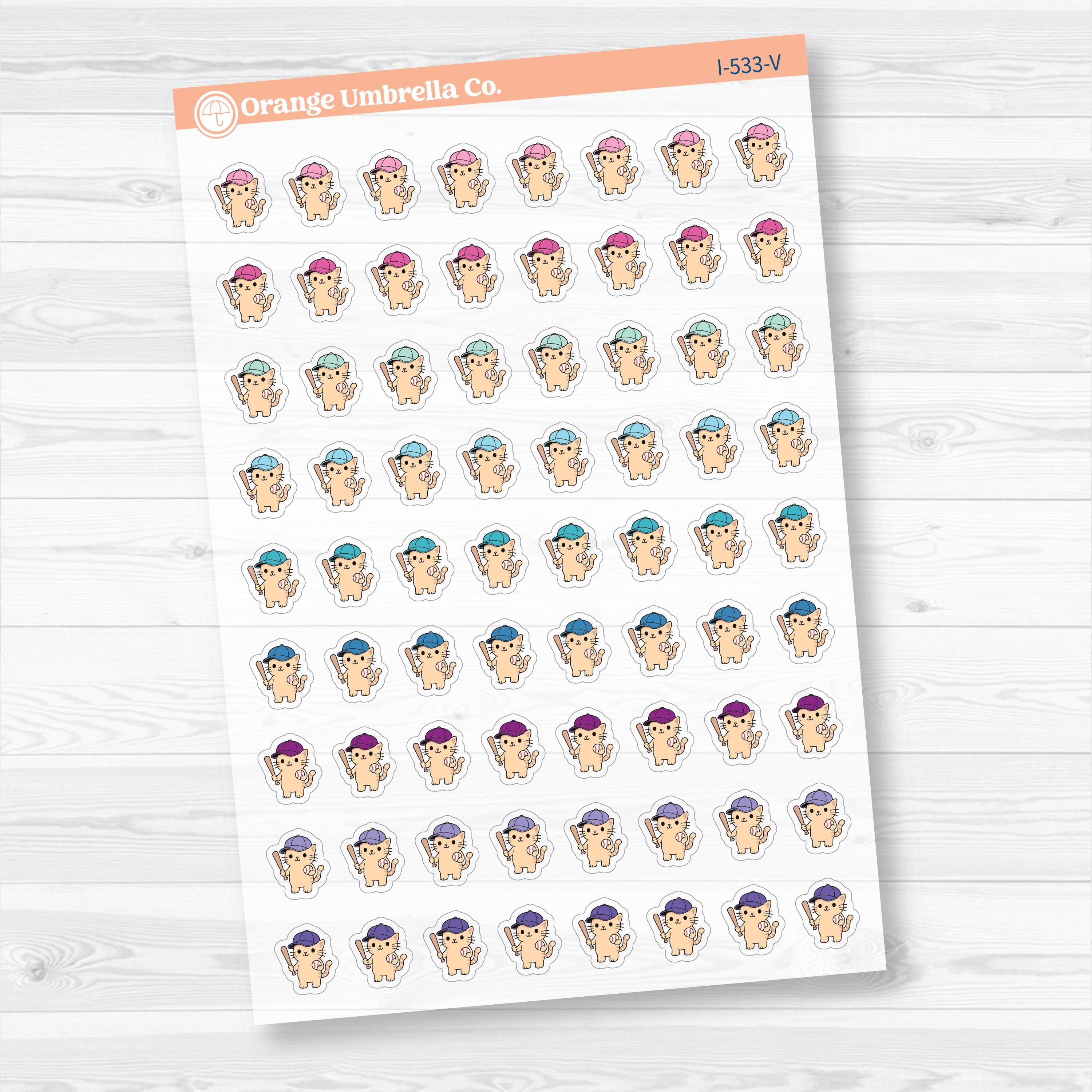 Mini Spazz Baseball Icons Clear Matte | Planner Stickers | I-533-CM