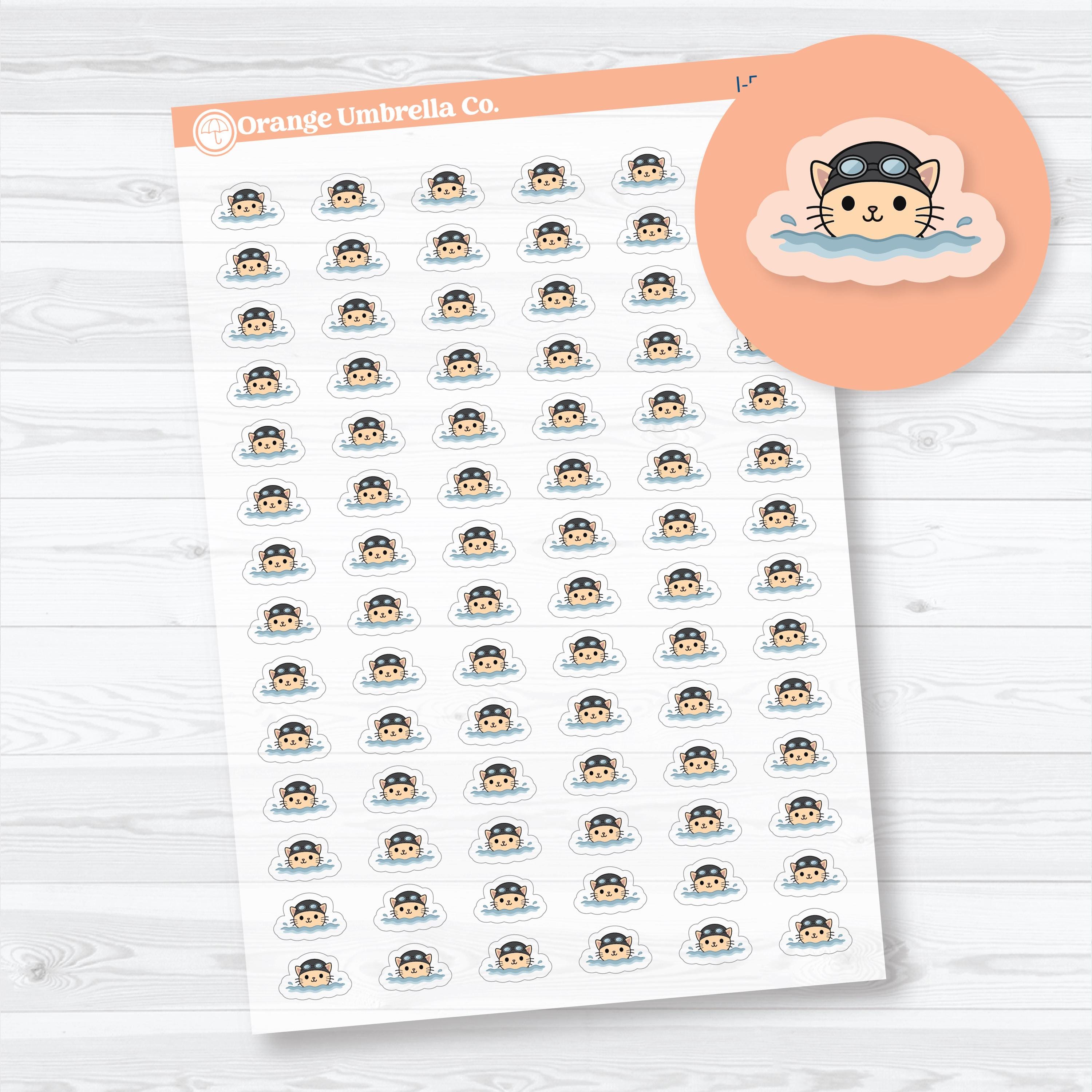 Mini Spazz Swim Lessons & Pool Day Clear Matte | Planner Stickers | I-534-CM