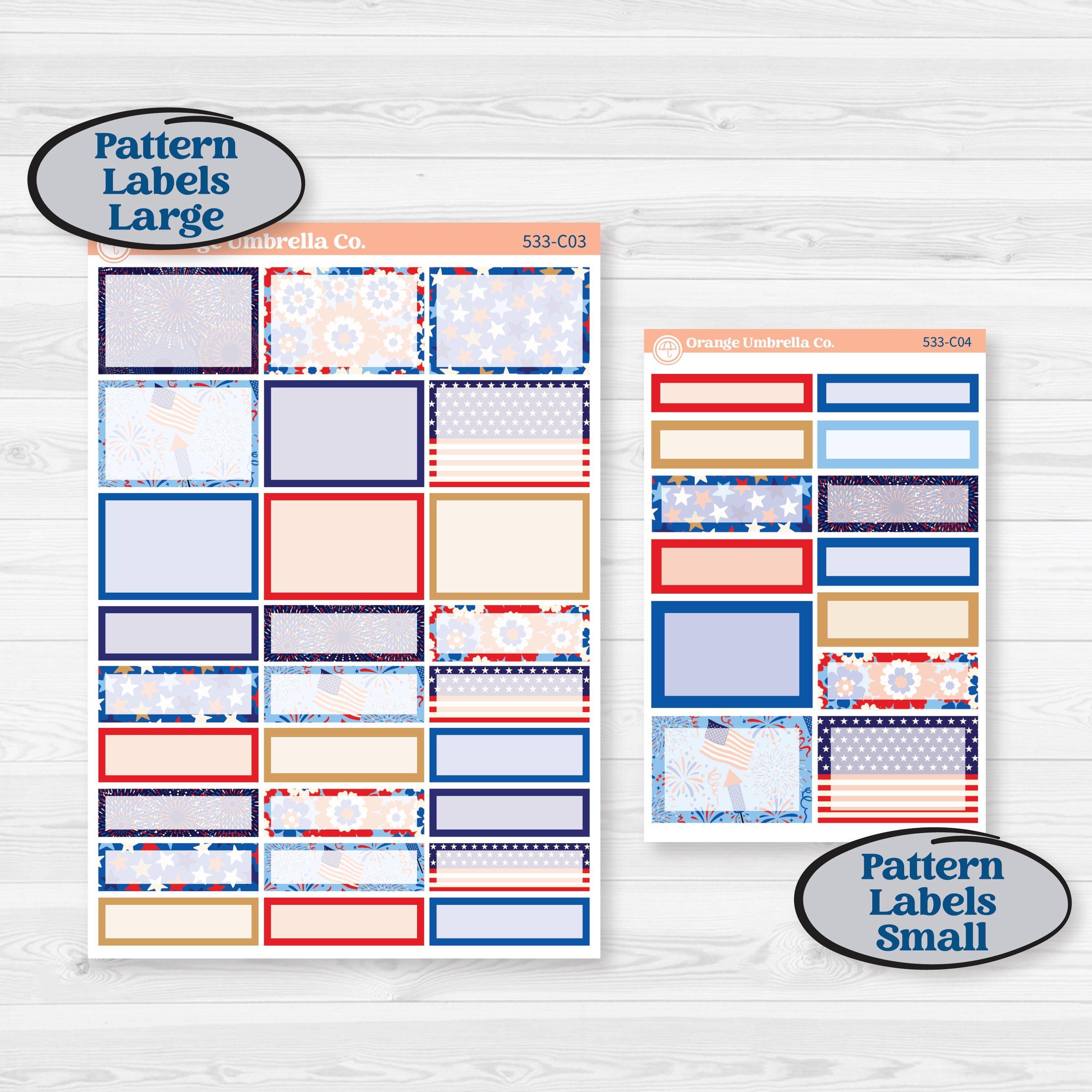 Fourth of July | Weekly Add-On Labels Planner Kit Stickers | Red White & Kaboom | KIT-533-C