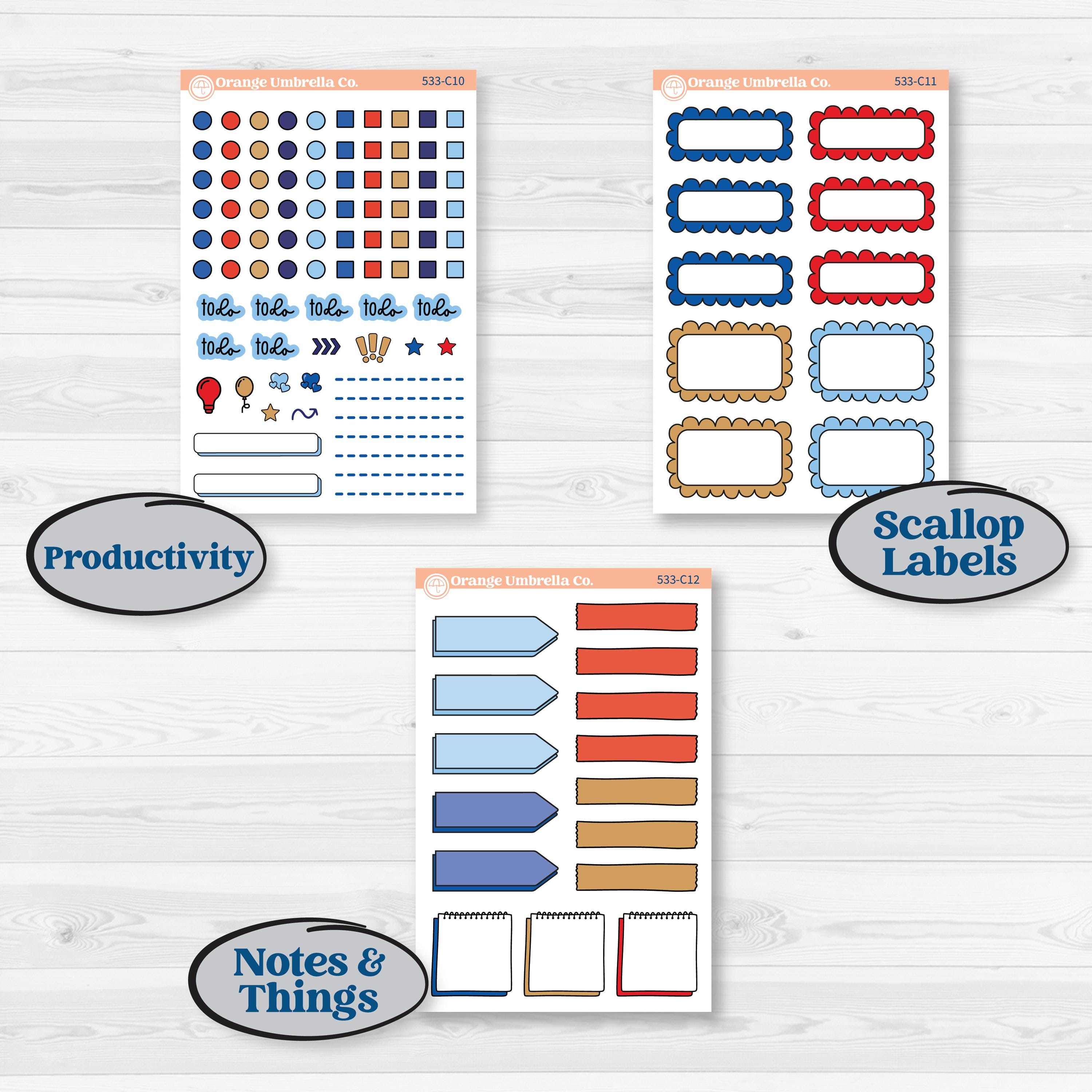 Fourth of July | Weekly Add-On Labels Planner Kit Stickers | Red White & Kaboom | KIT-533-C