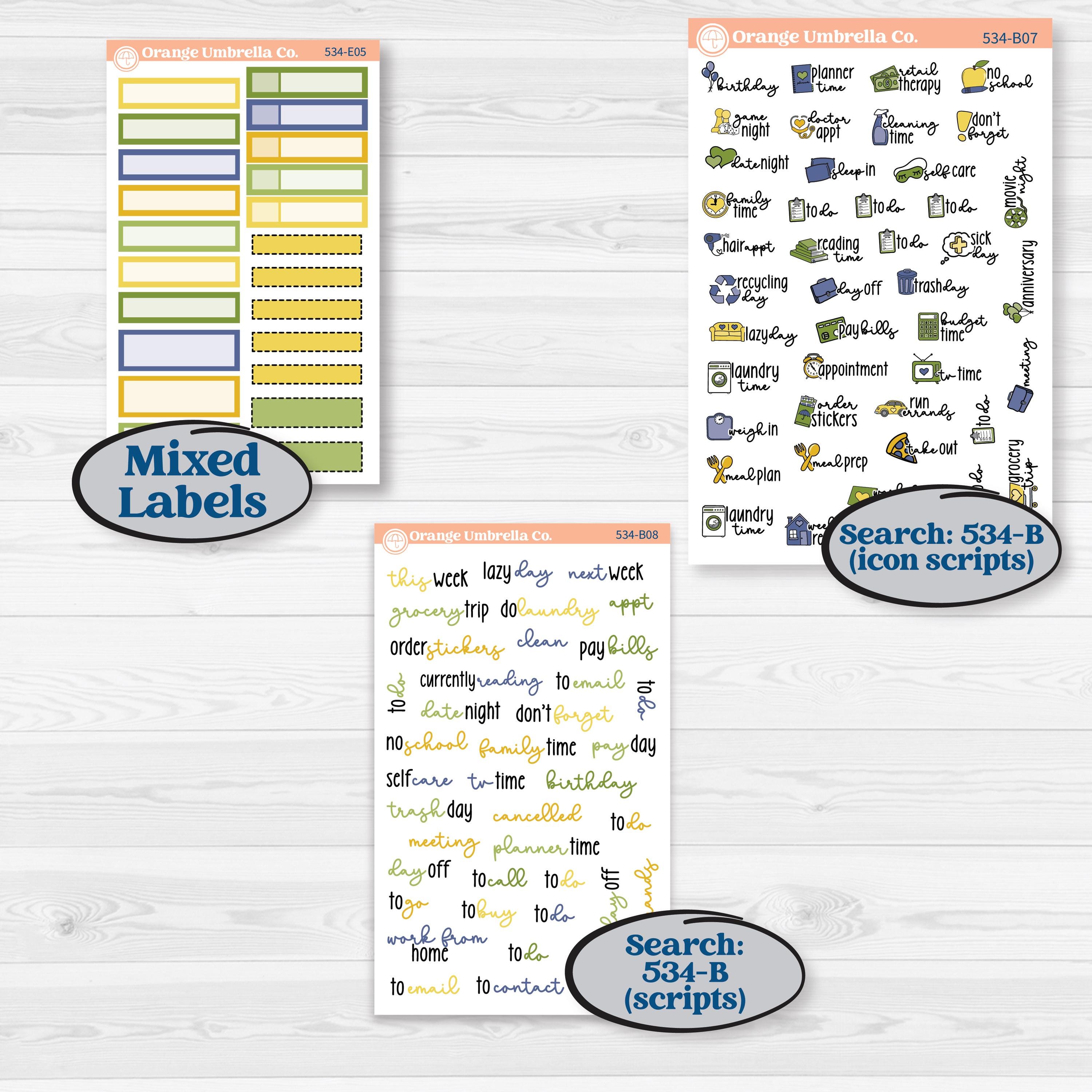 Summer Lemon Kit | Hobonichi Cousin Weekly & Daily Planner Kit Stickers | Lemonade Stand | KIT-534-E