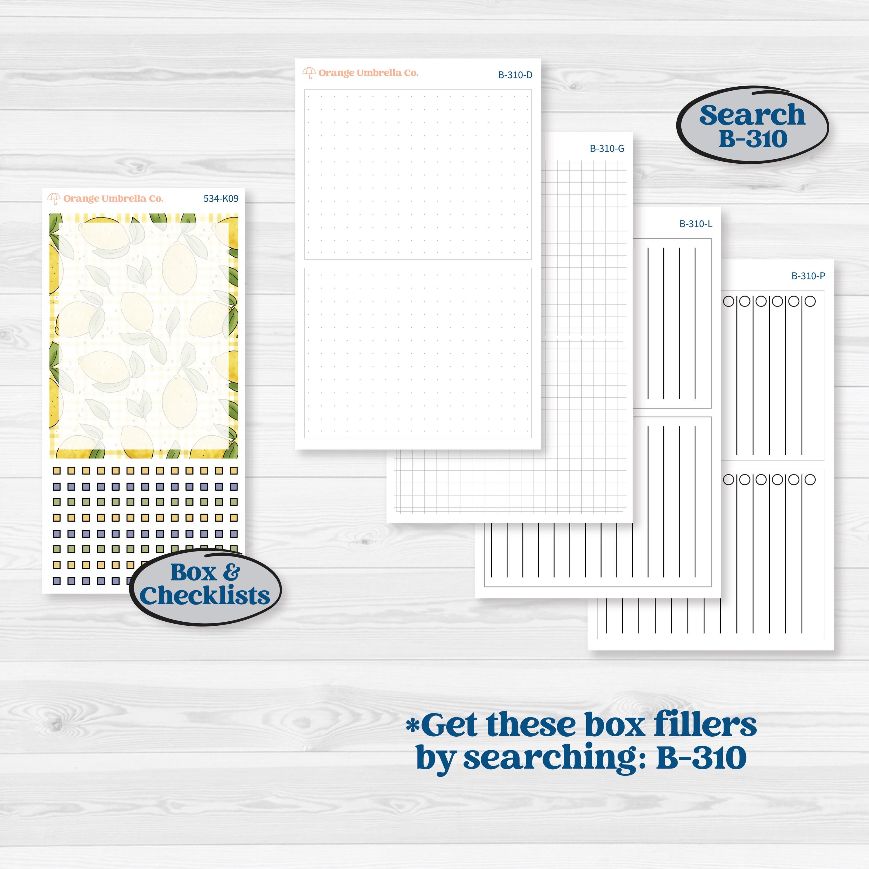 Summer Lemon Kit | 7x9 Erin Condren Daily Duo Planner Kit Stickers | Lemonade Stand | KIT-534-K